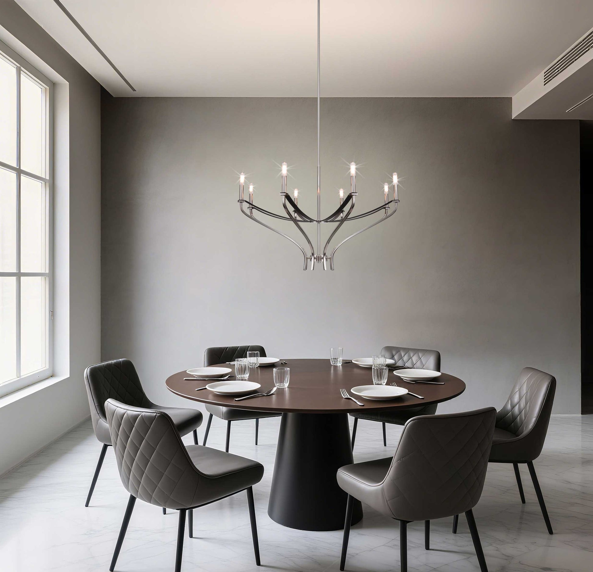 Suspension SUSSEX en nickel poli — 207887A — Luminaire Expert