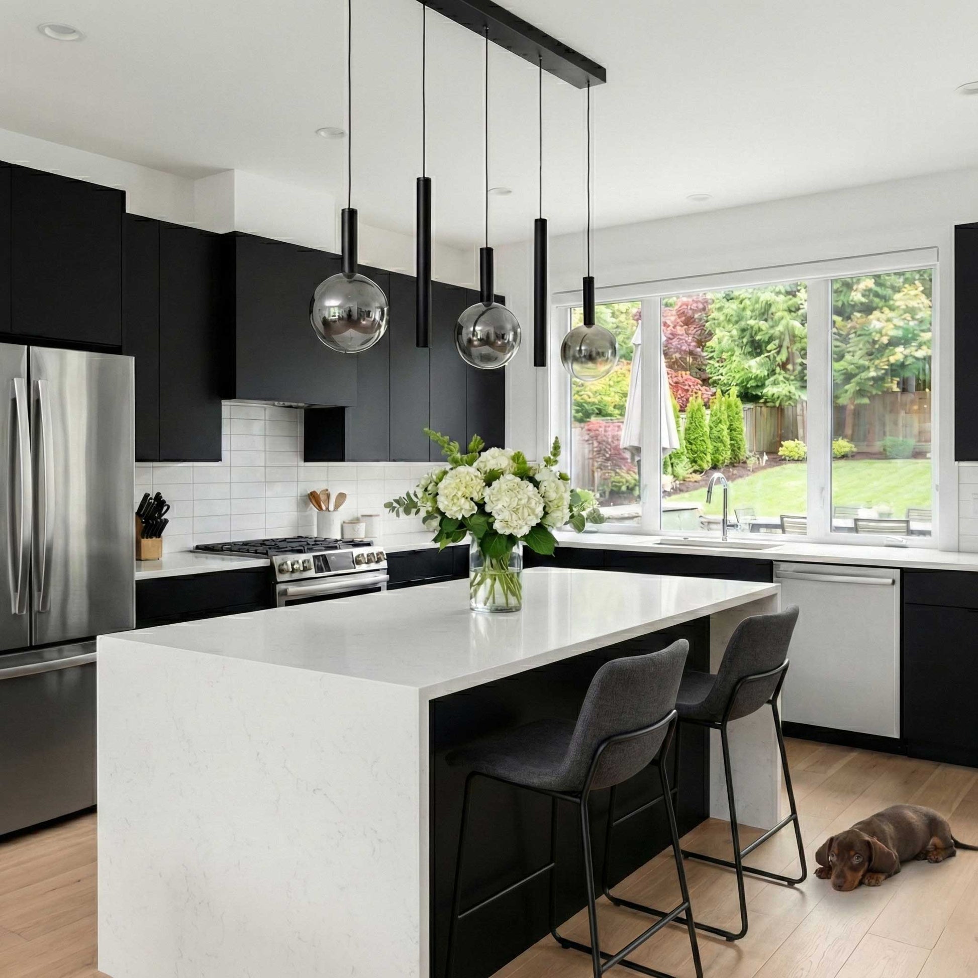 Suspension MODELLA en noir — AC5006BK — Luminaire Expert
