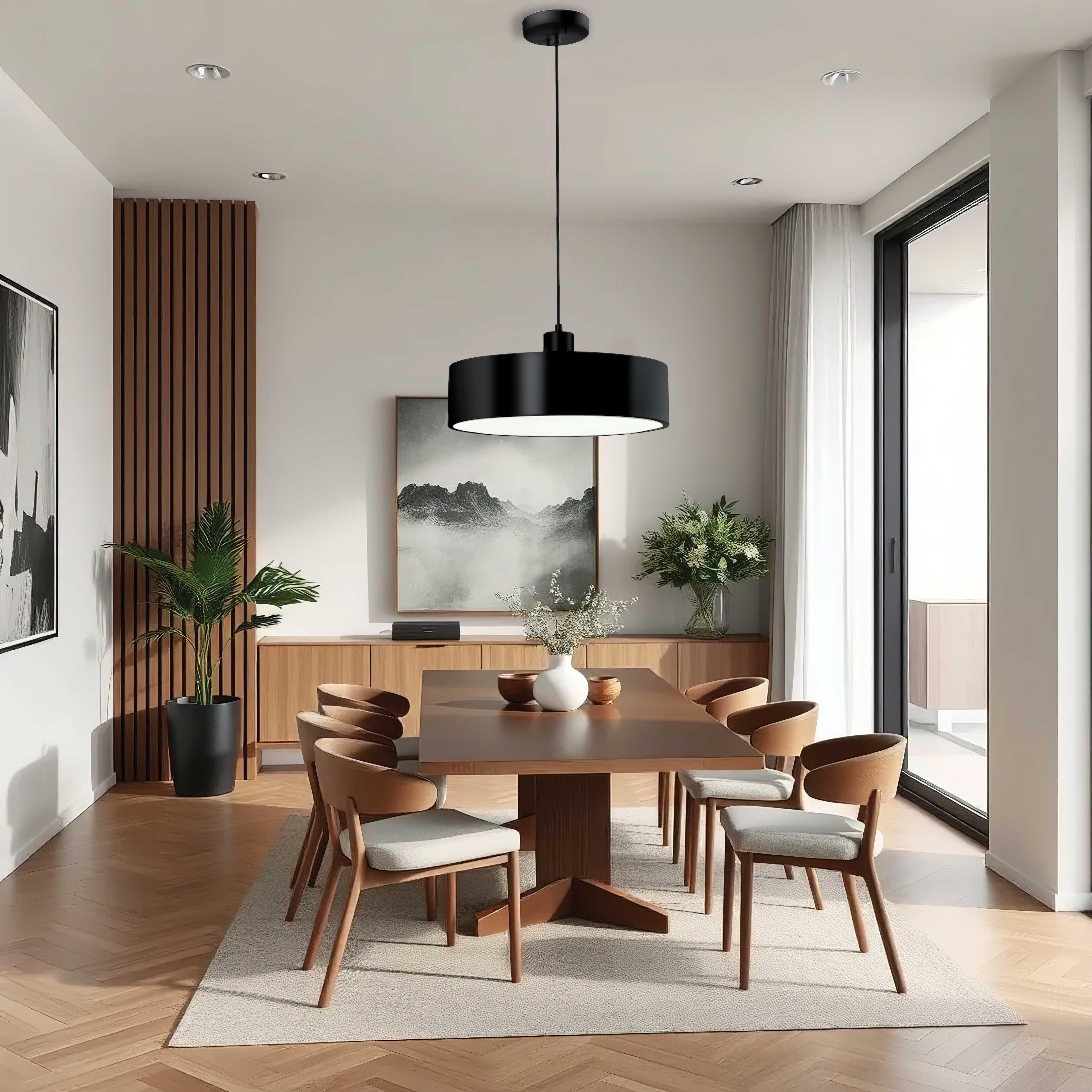 Suspension en noir — P383A-15-BK-5 — Luminaire Expert