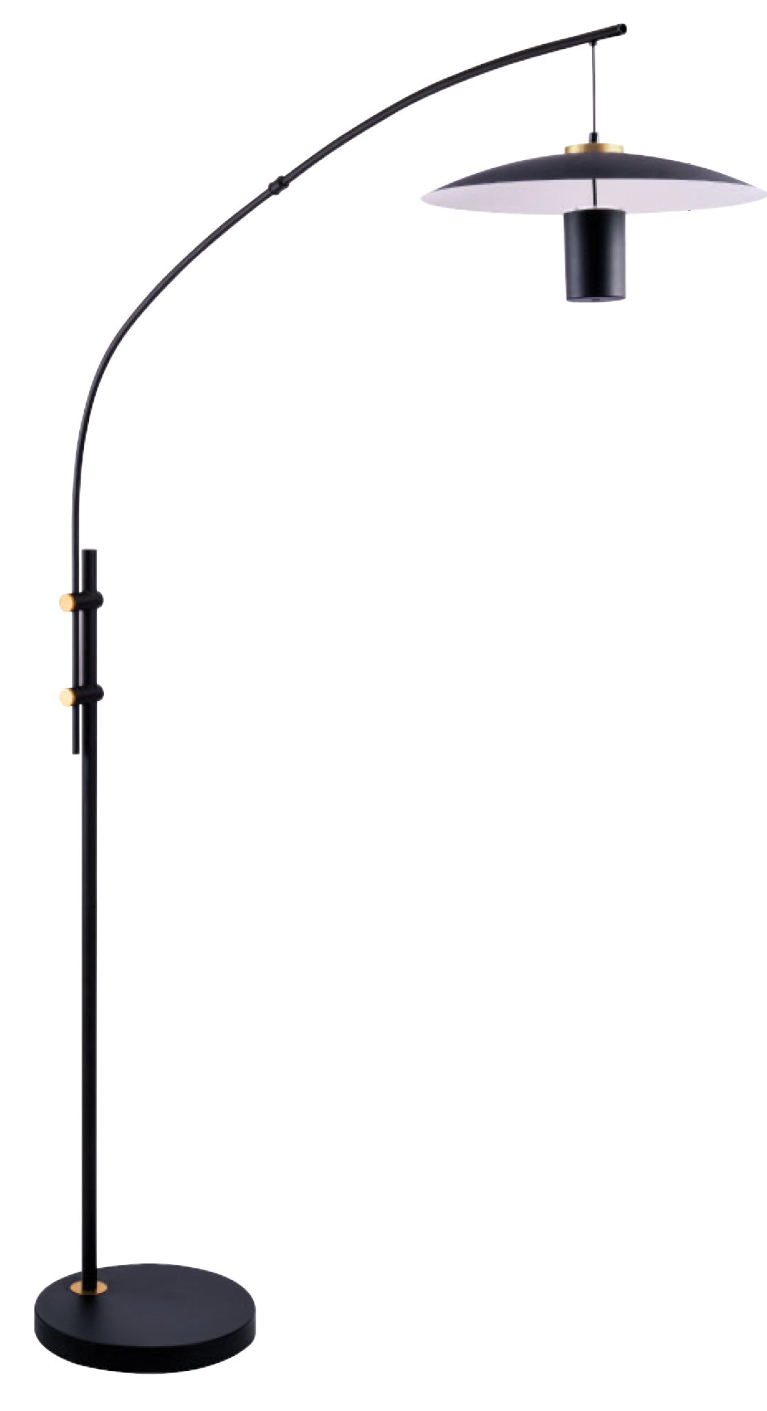 Lampe de plancher SLEY en noir et laiton — FL6601-BLK/BRS — Luminaire Expert