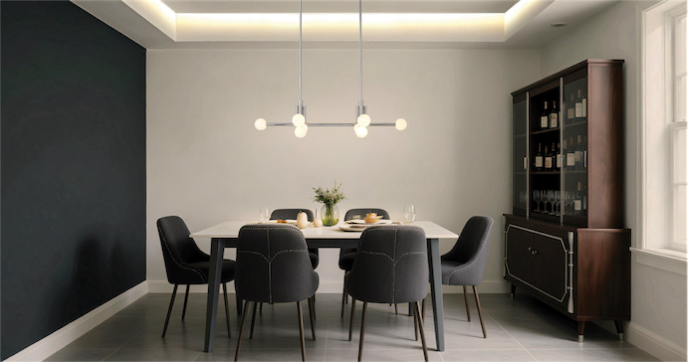 Suspension STOCKHOLM en nickel poli — 207351A — Luminaire Expert