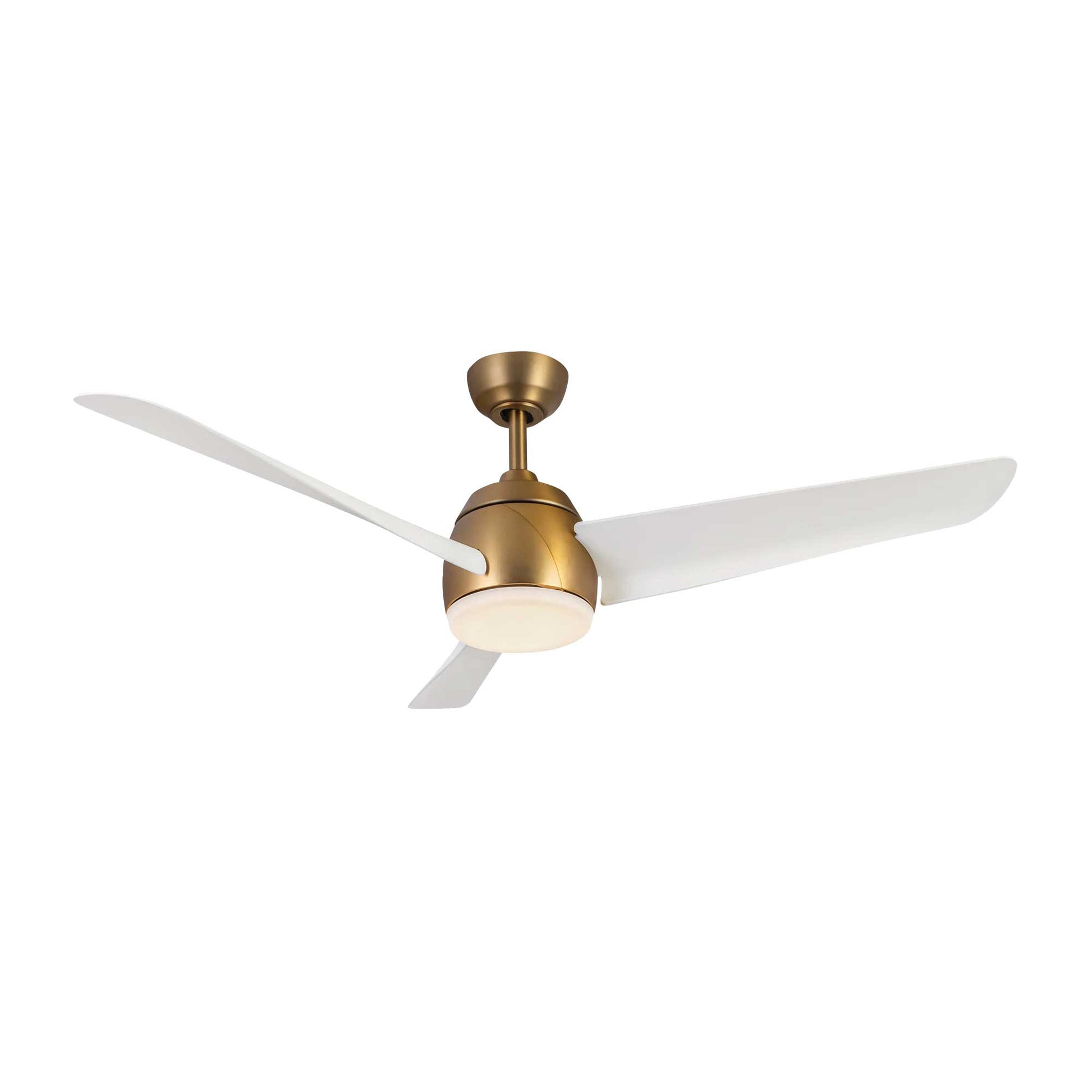 Ventilateur de plafond THALIA en or brossé et blanc mat — CF91954-BG/WH — Luminaire Expert