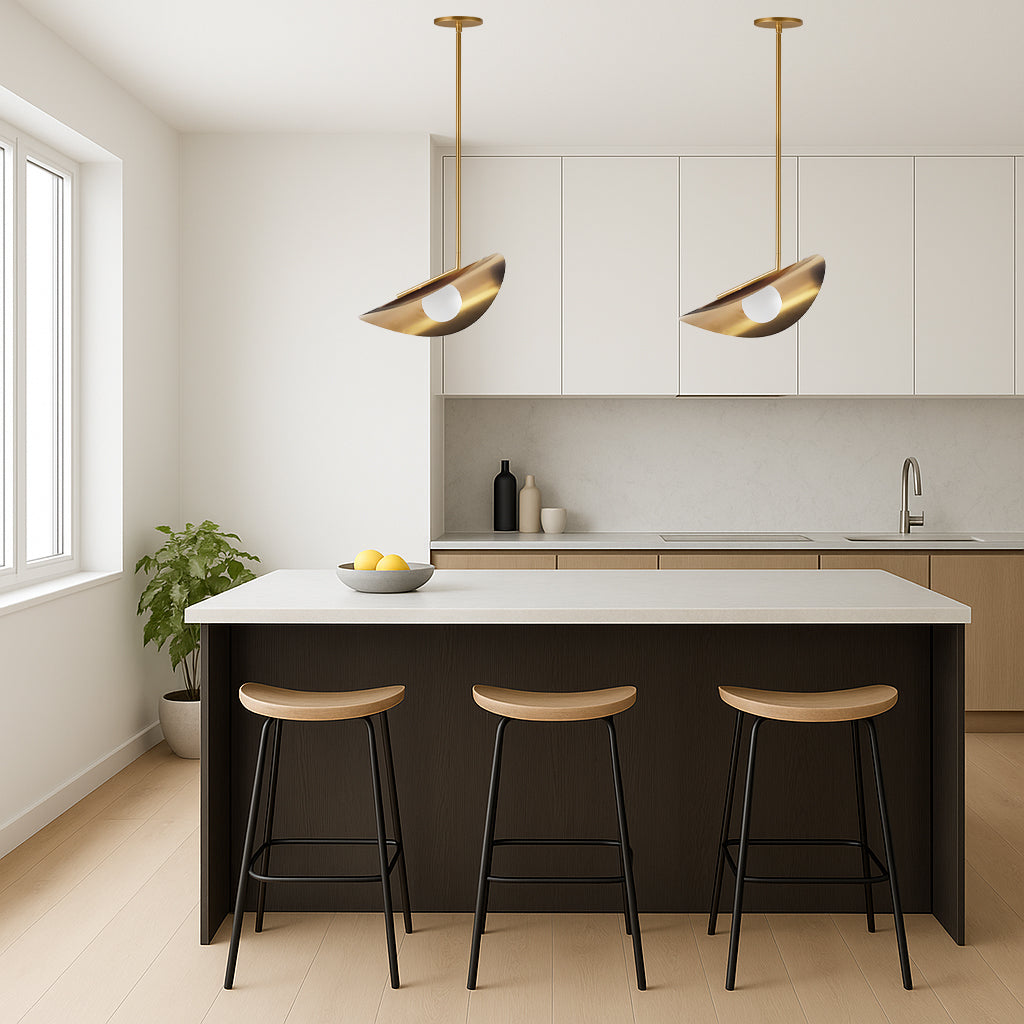 Suspension PAVEN en laiton vieilli — PVN-1612LEDP-AGB — Luminaire Expert
