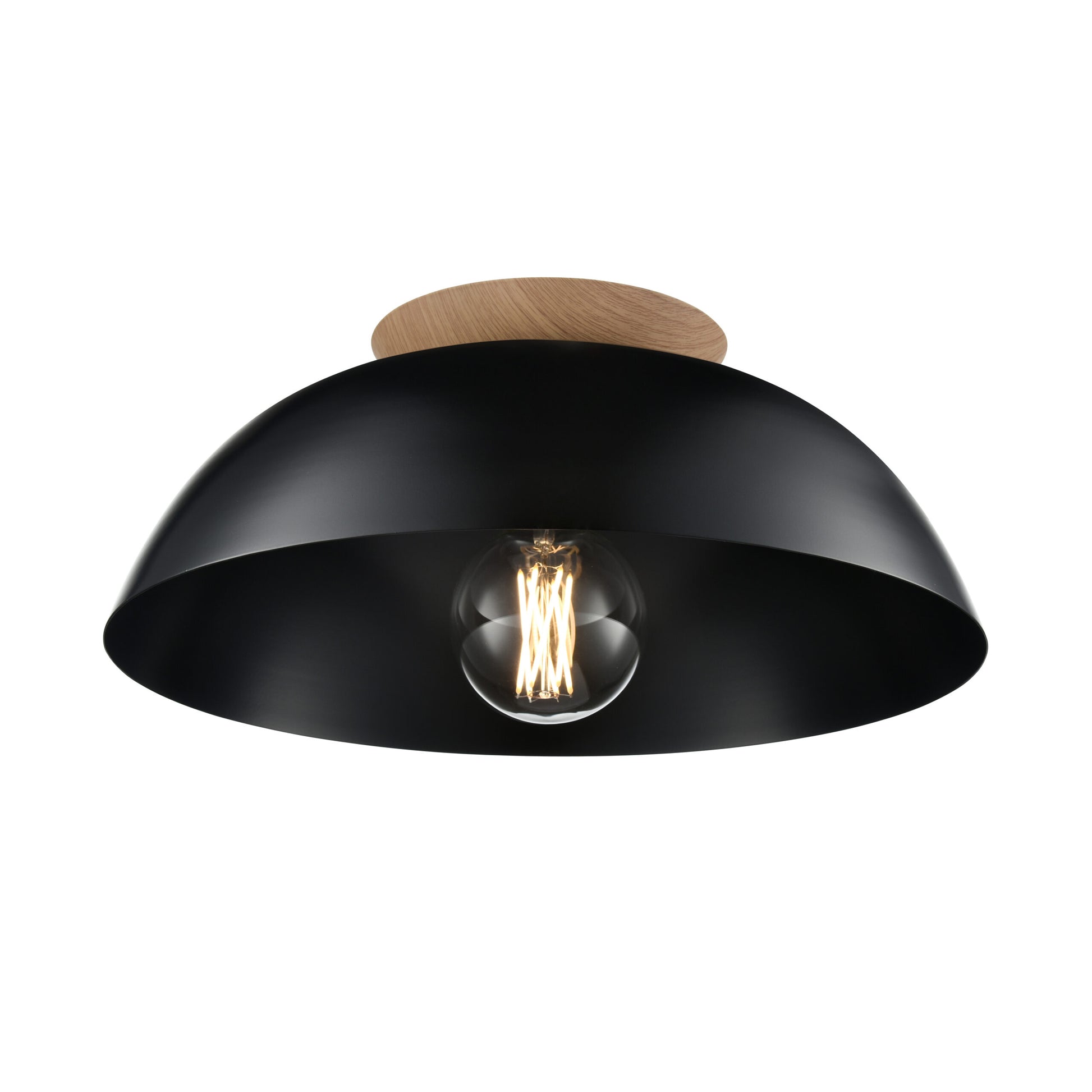 Plafonnier BERGEN en ébène et bois naturel — DVP36842EB+NW — Luminaire Expert