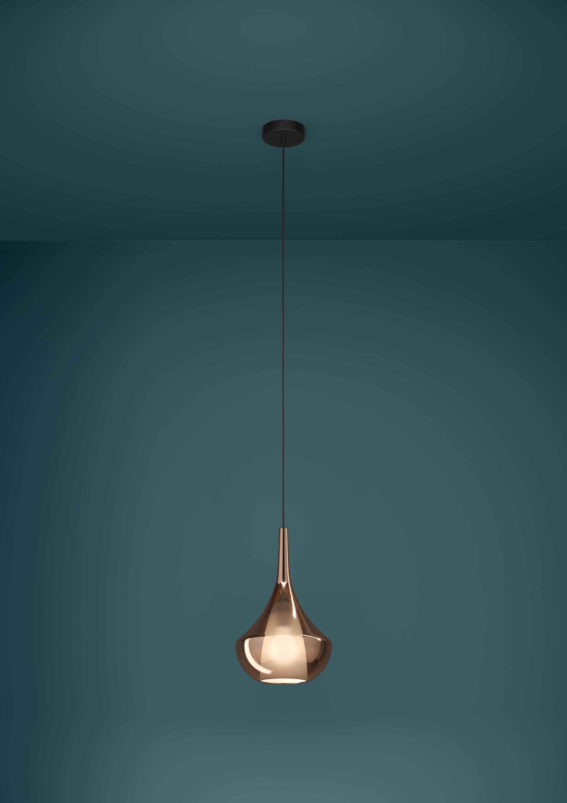 Suspension ALMOSTER en noir cuivré texturé — 390438A — Luminaire Expert