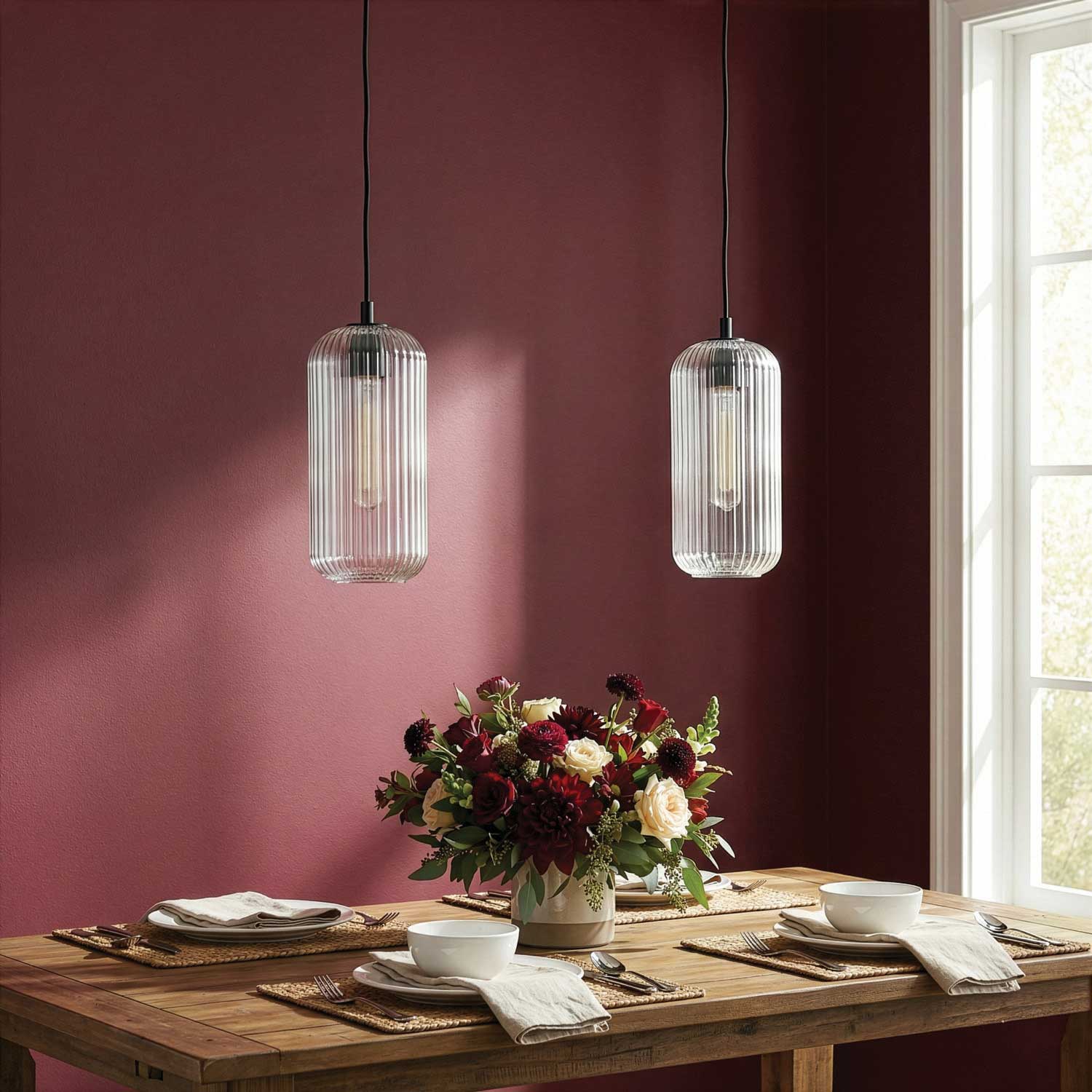 Suspension MALEK en noir mat — IPL1250A01BK-CR — Luminaire Expert