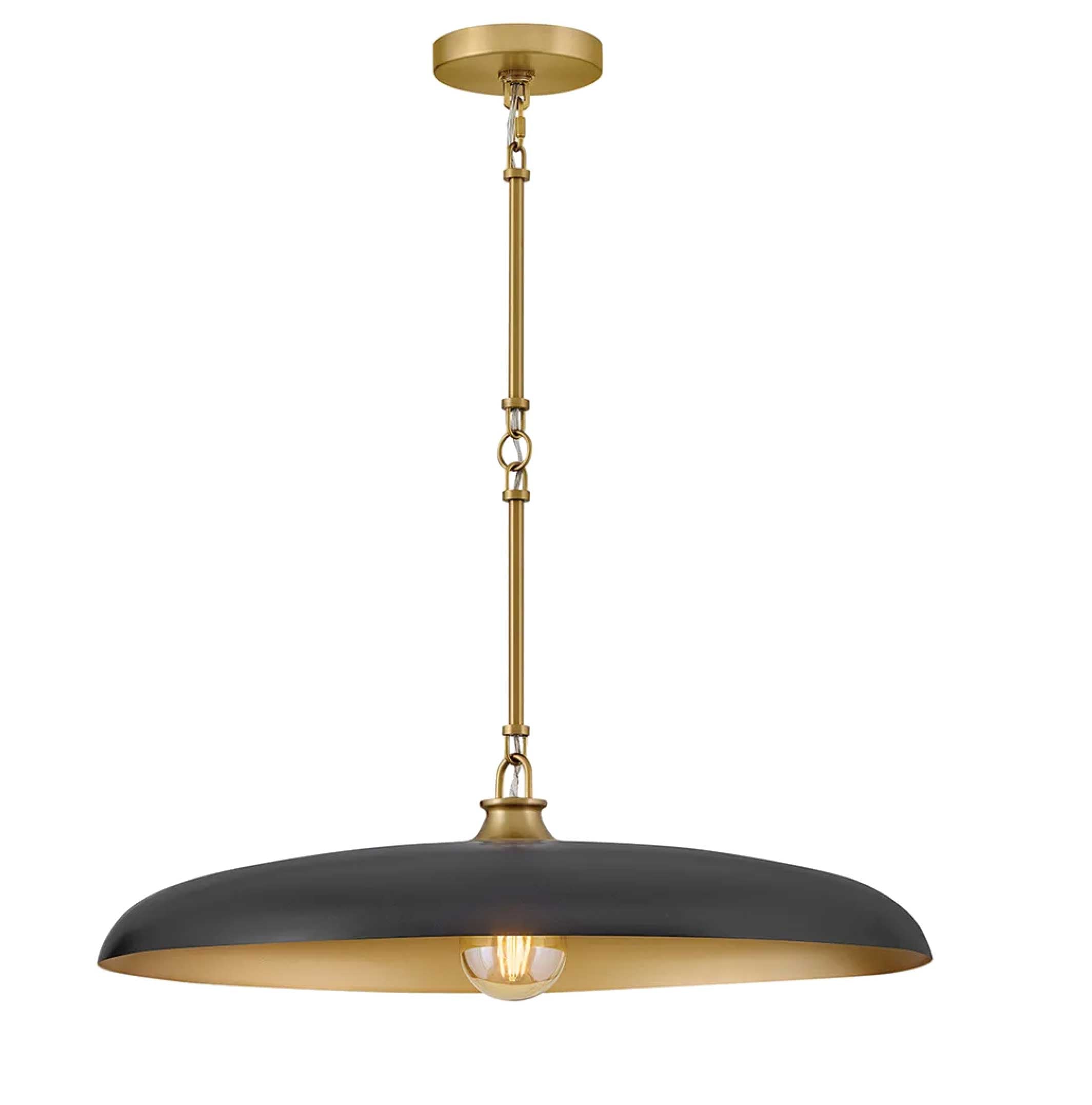 Suspension SADIE en laiton laqué et noir — 48165LCB-BK — Luminaire Expert