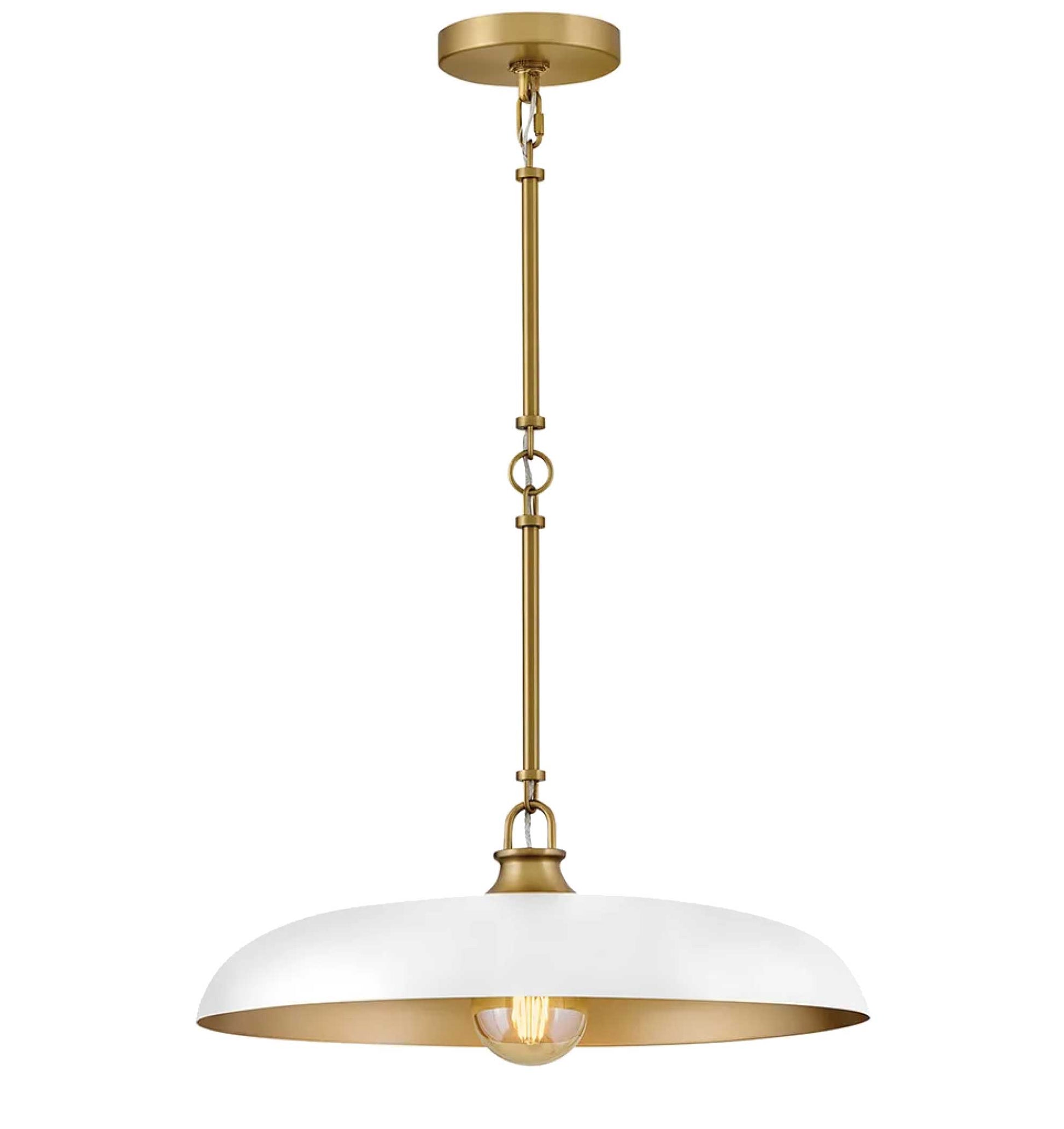 Suspension SADIE en laiton laqué et blanc craie — 48167LCB-CI — Luminaire Expert