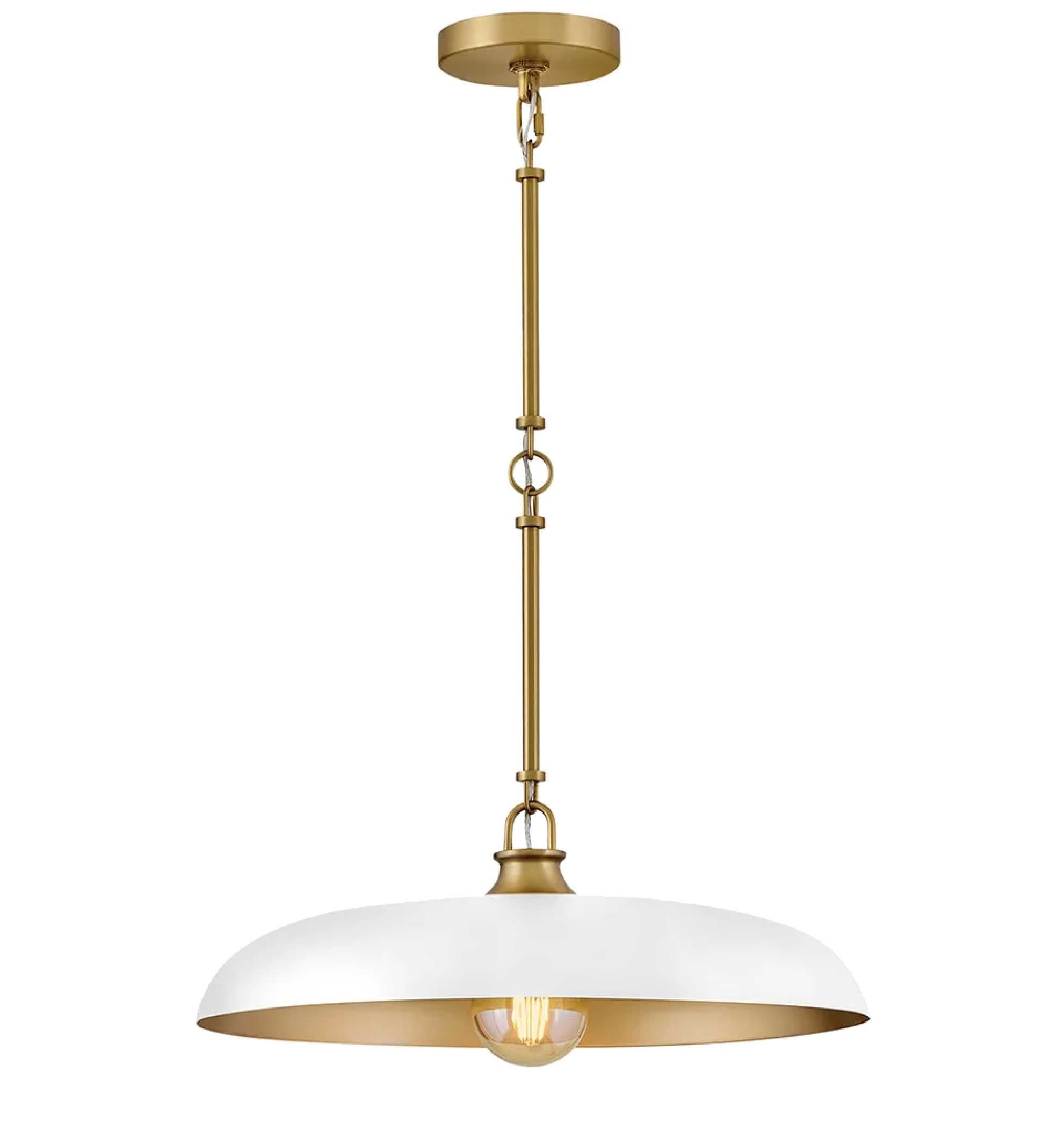Suspension SADIE en laiton laqué et blanc craie — 48167LCB-CI — Luminaire Expert