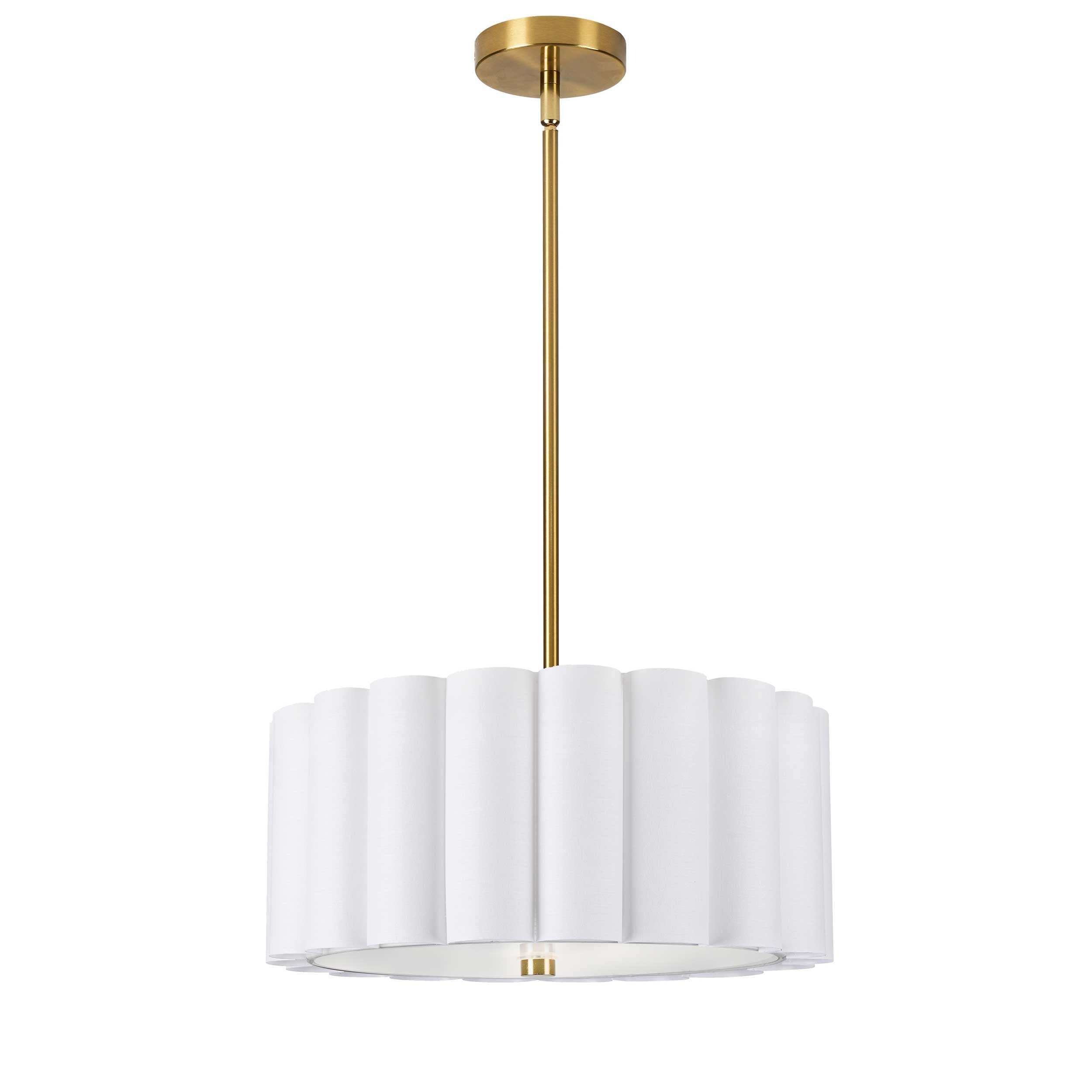 Suspension PACIFICA en laiton vieilli et blanc — PCA-163P-AGB-WH — Luminaire Expert