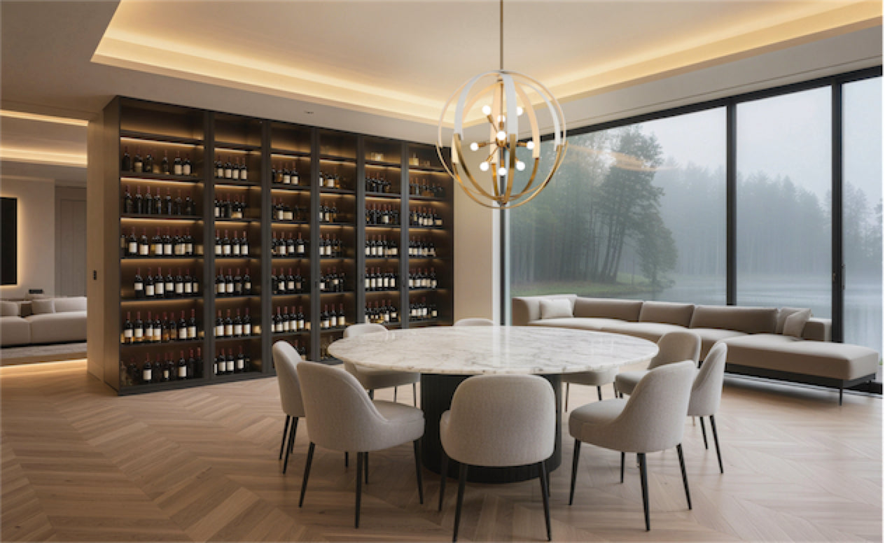 Suspension ABBEY en laiton et crème — 207274A — Luminaire Expert