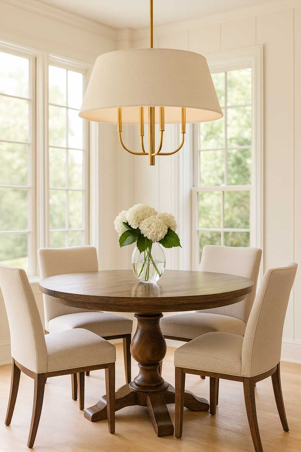 Suspension DALIA en laiton vieilli et blanc — DAL-244C-AGB — Luminaire Expert