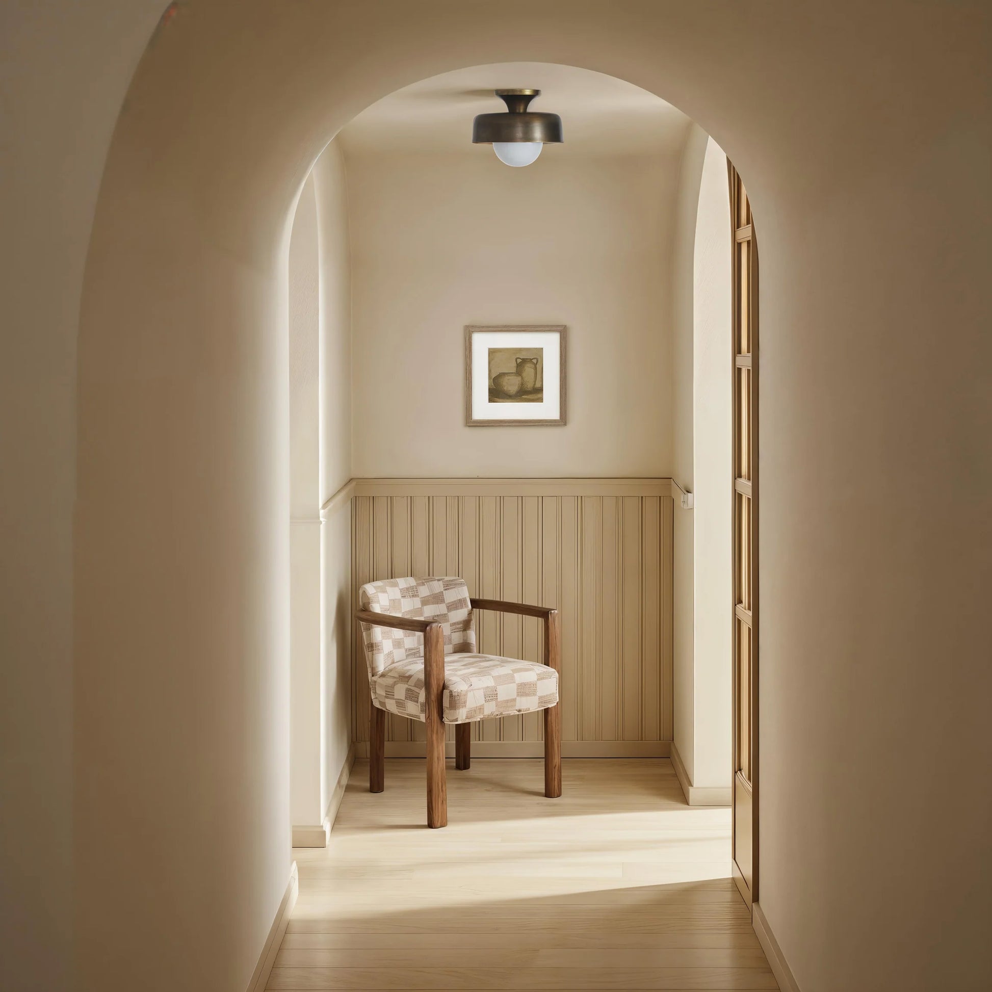 Plafonnier FLARE en laiton vieilli plaqué — LPC4513 — Luminaire Expert