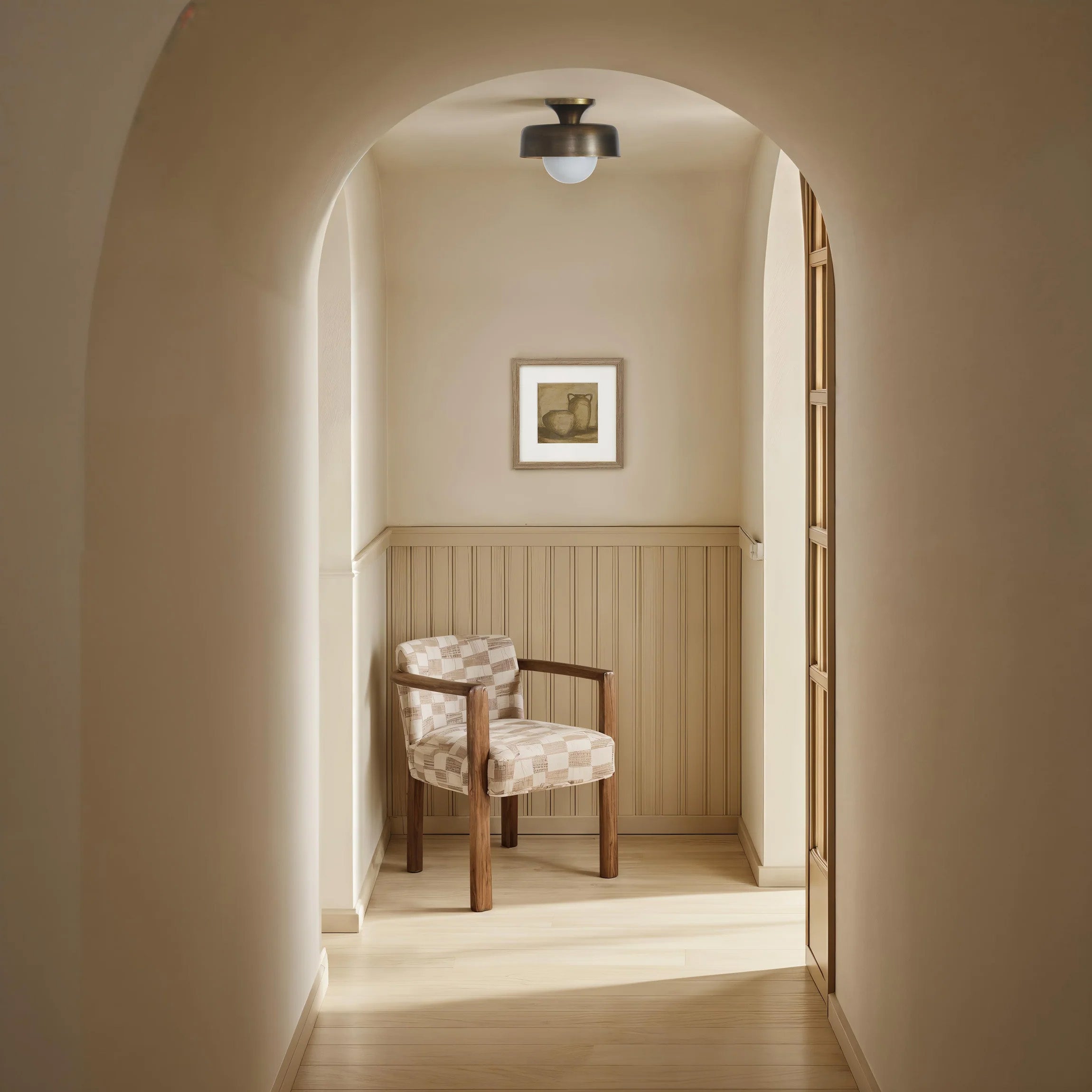 Plafonnier FLARE en laiton vieilli plaqué — LPC4513 — Luminaire Expert