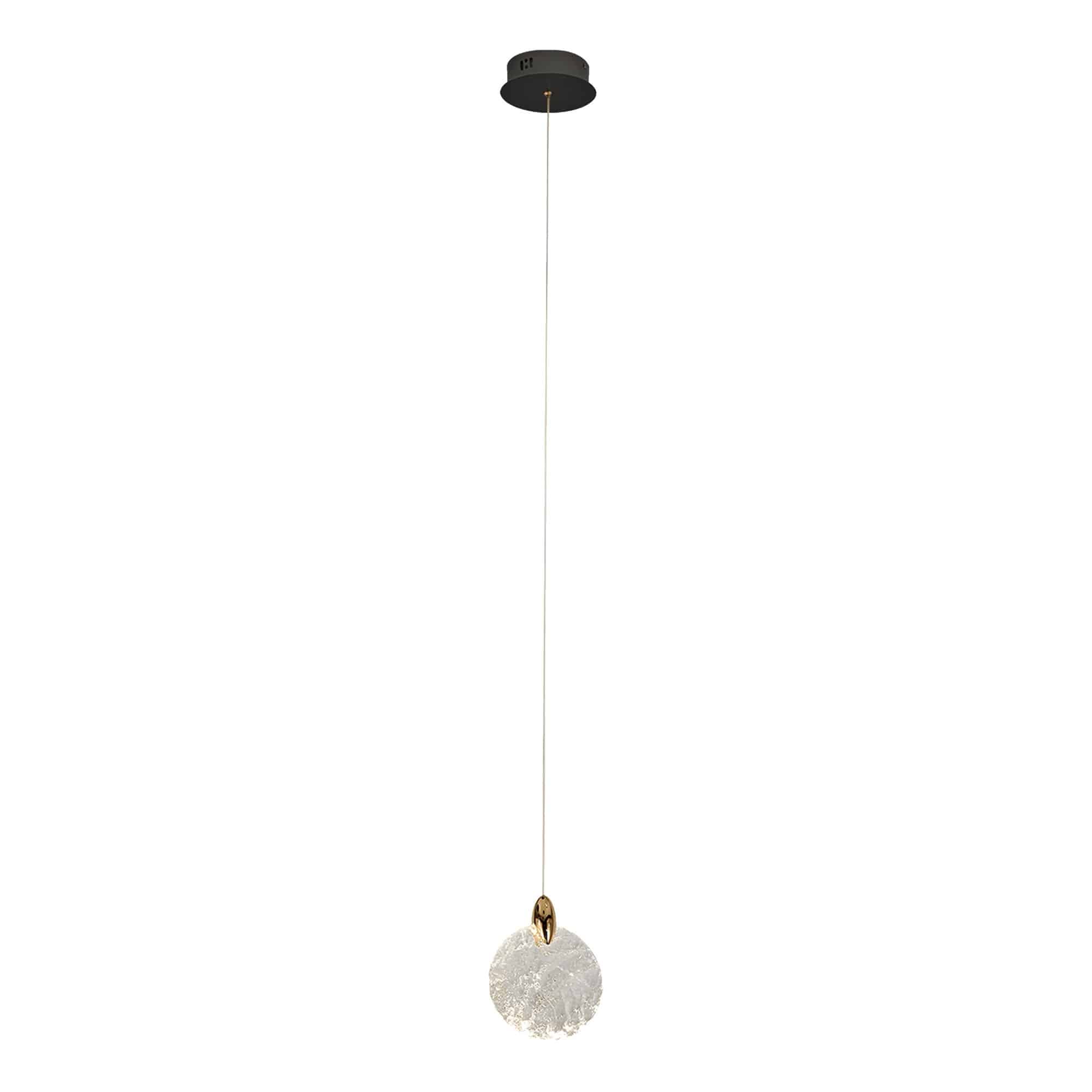 Suspension SNOWFLAKE en laiton satiné et noir — Artcraft