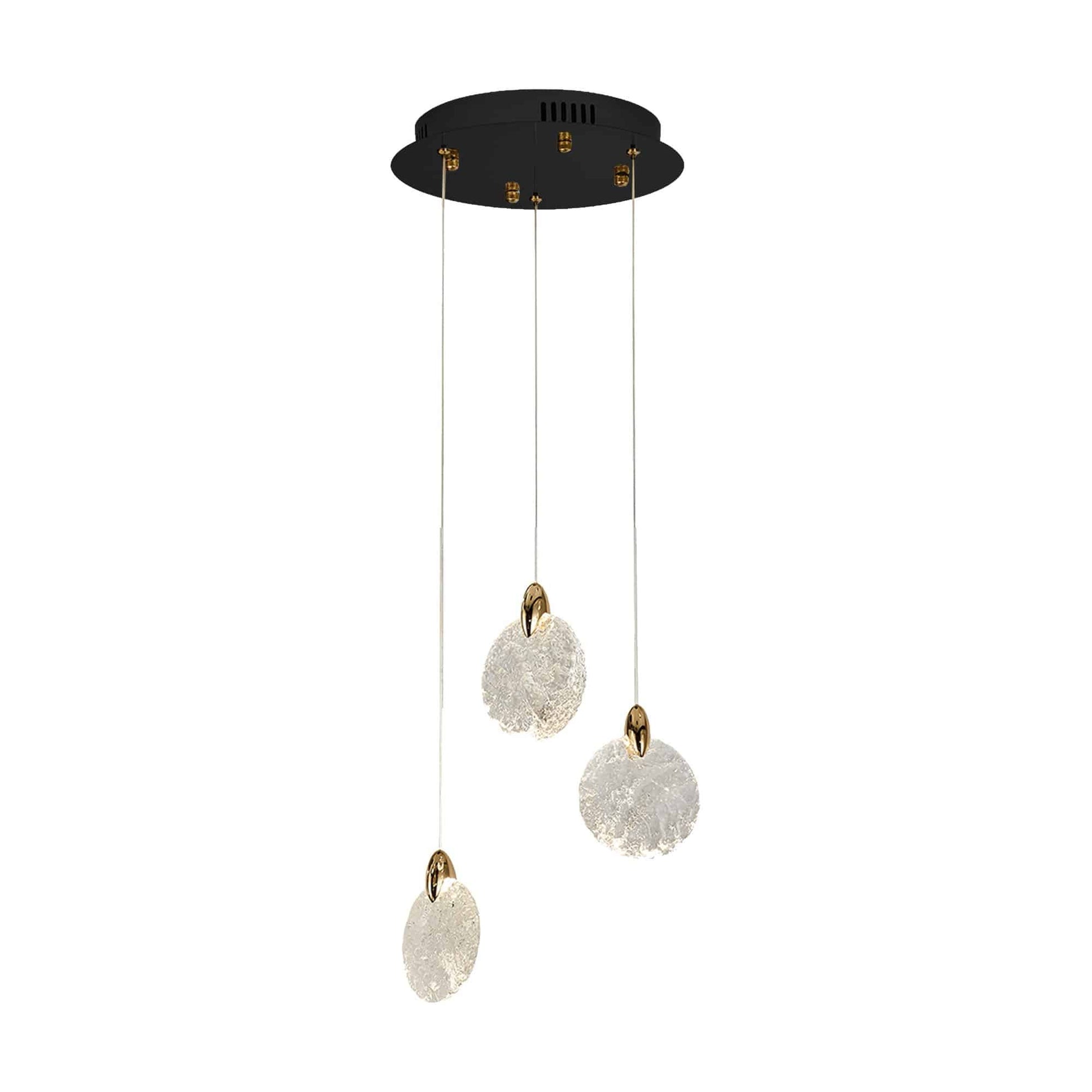 Suspension SNOWFLAKE en laiton satiné et noir — Artcraft
