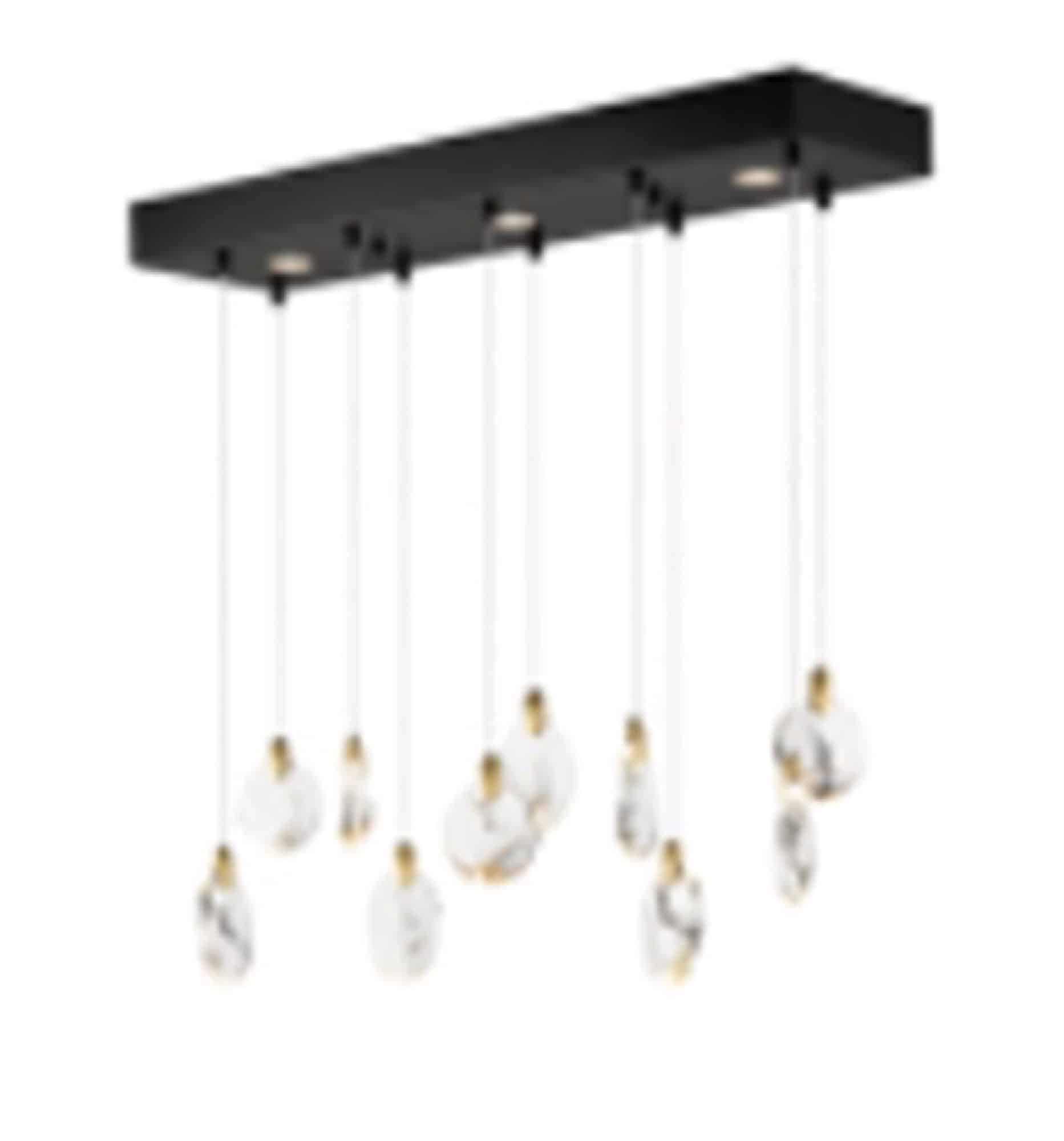 Suspension SNOWFLAKE en laiton satiné et noir — Artcraft
