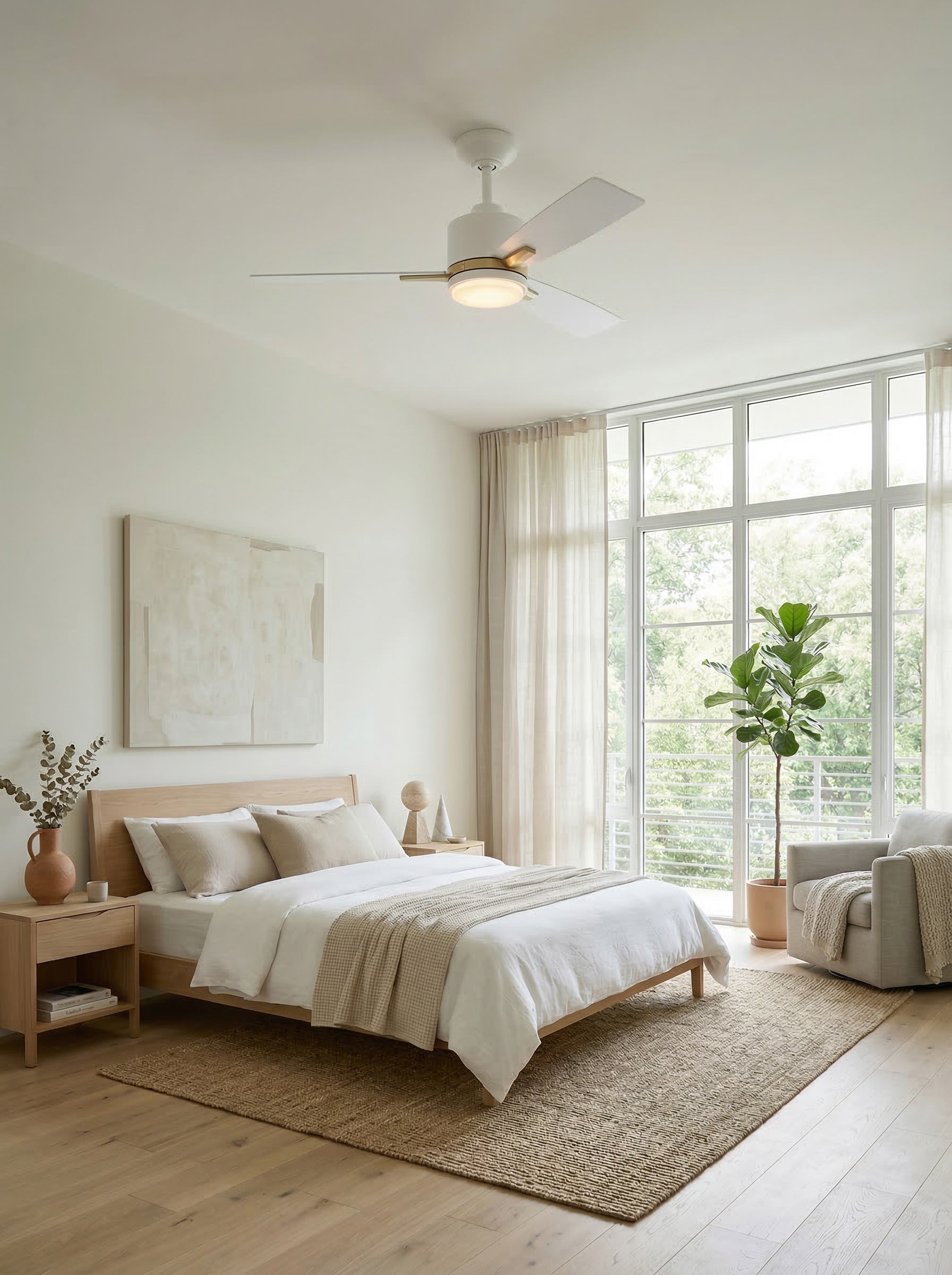 Ventilateur de plafond NUVEL en blanc mat — Luminaire Expert