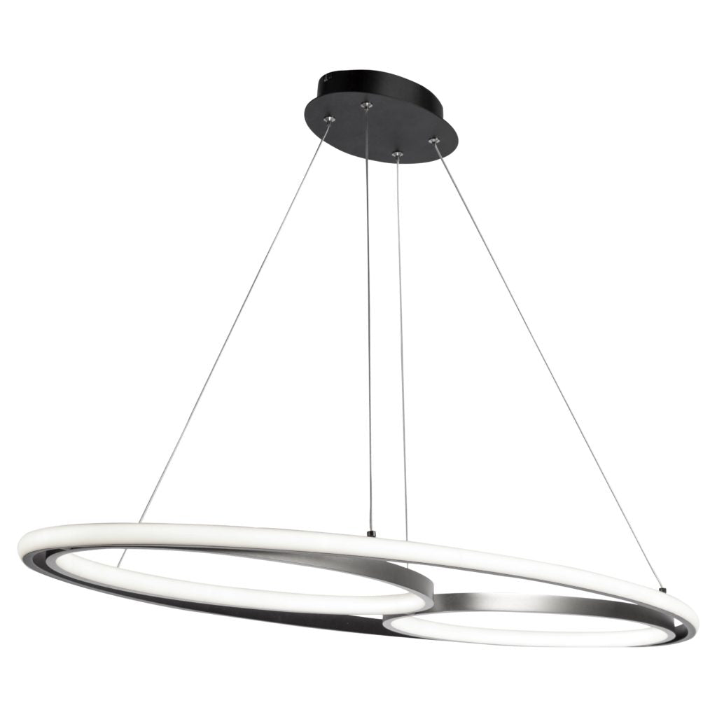 Suspension GEMINI en noir et nickel brossé — Artcraft