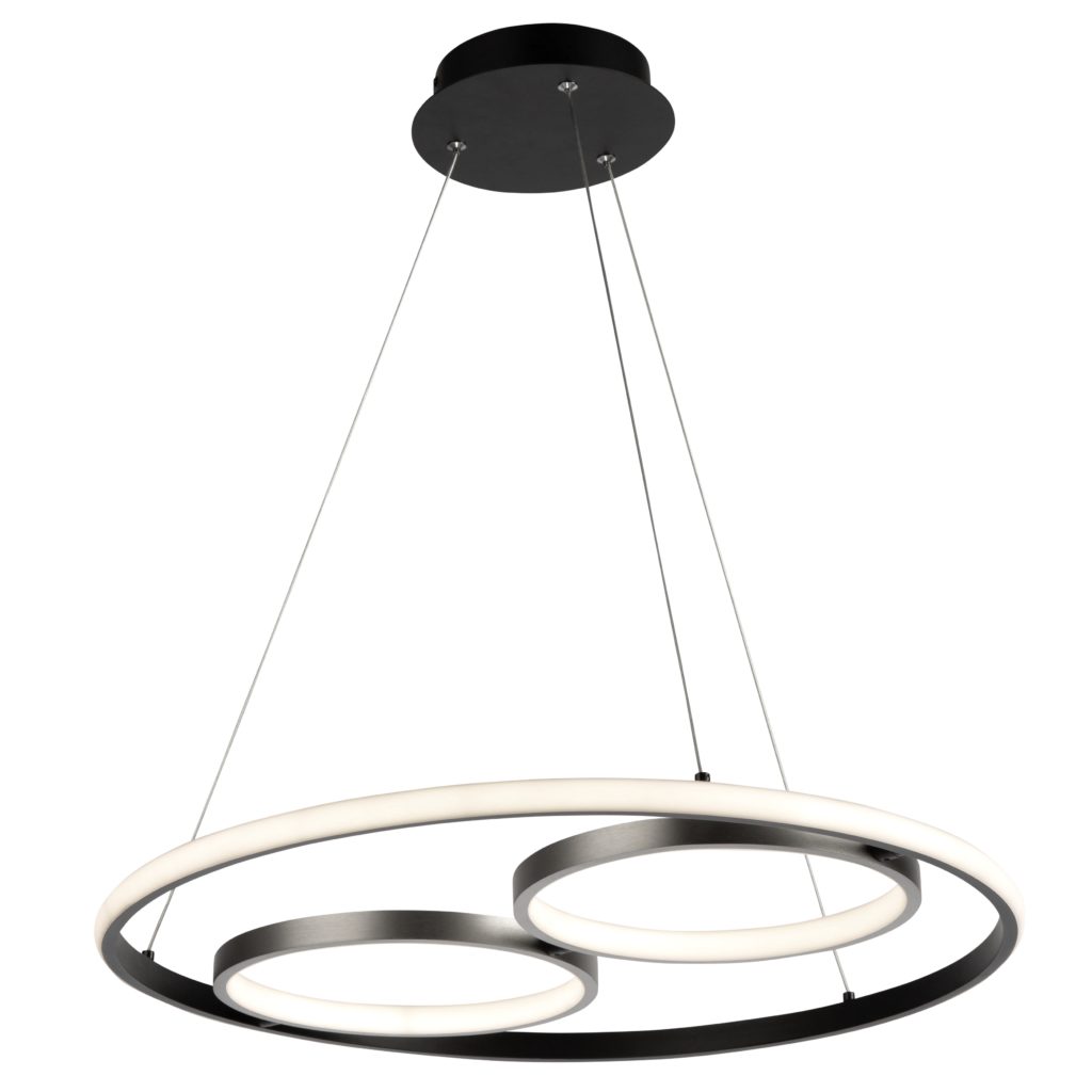 Suspension GEMINI en noir et nickel brossé — Artcraft
