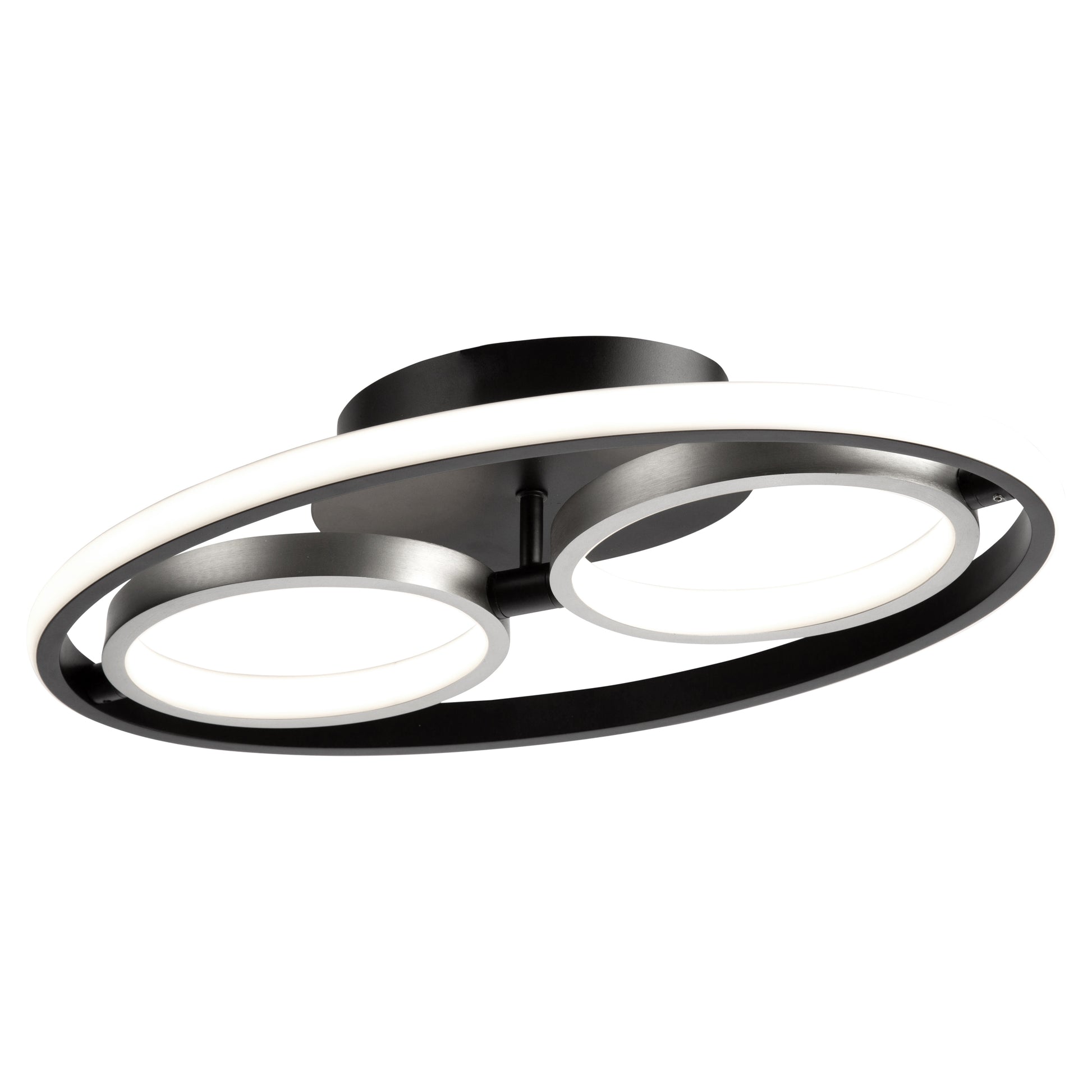 Plafonnier GEMINI en noir et nickel brossé — Artcraft