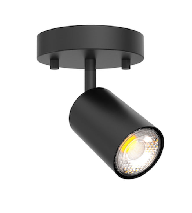 Projecteur simple en noir — CK398A-1-BK — Luminaire Expert