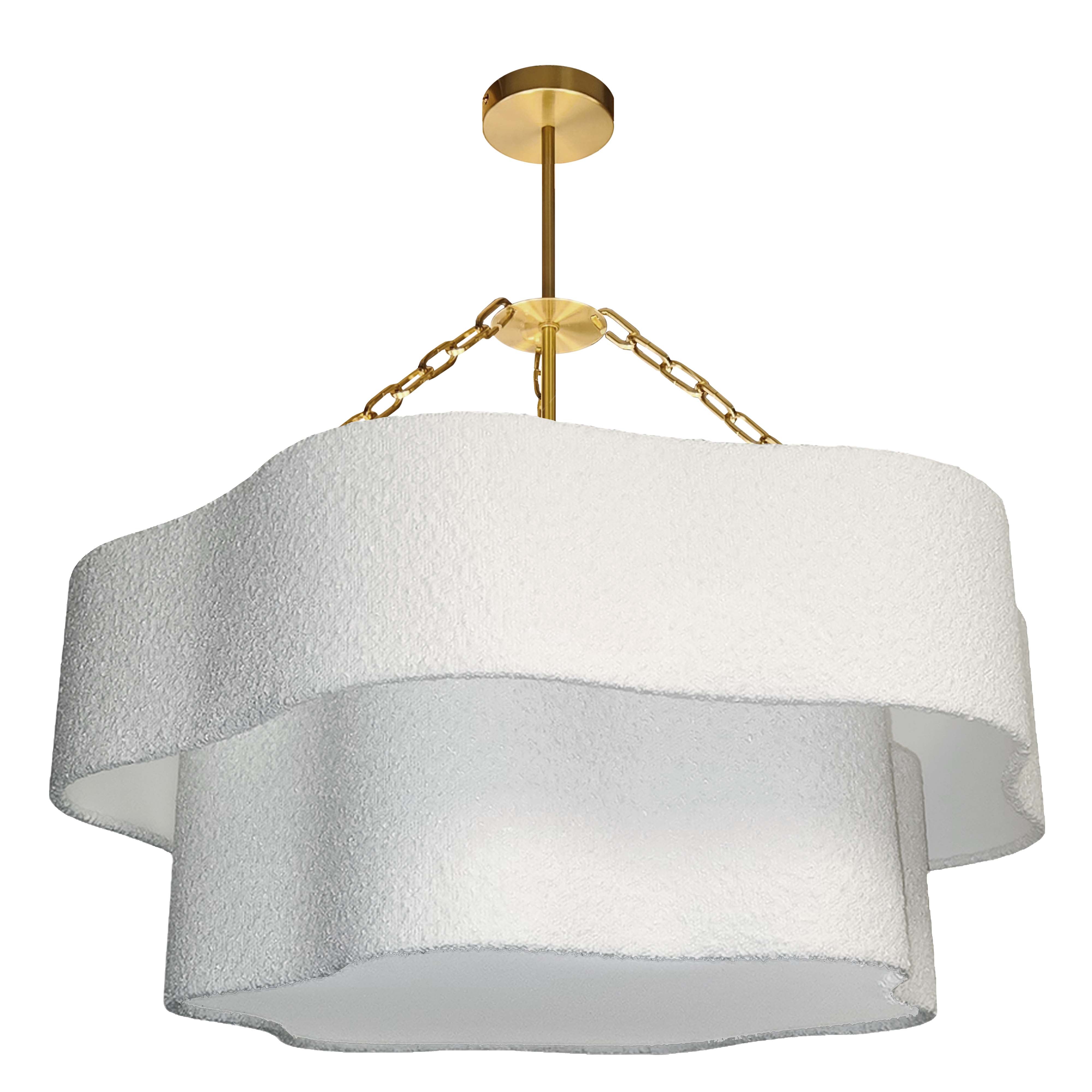 Suspension DALIA en laiton vieilli et blanc Dainolite — vue supplémentaire