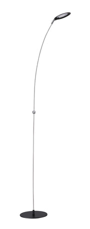 Lampe de plancher BRON en noir et acier inoxydable — Kendal