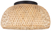 Plafonnier SARIEL en noir mat - abat-jour en bambou — Canarm