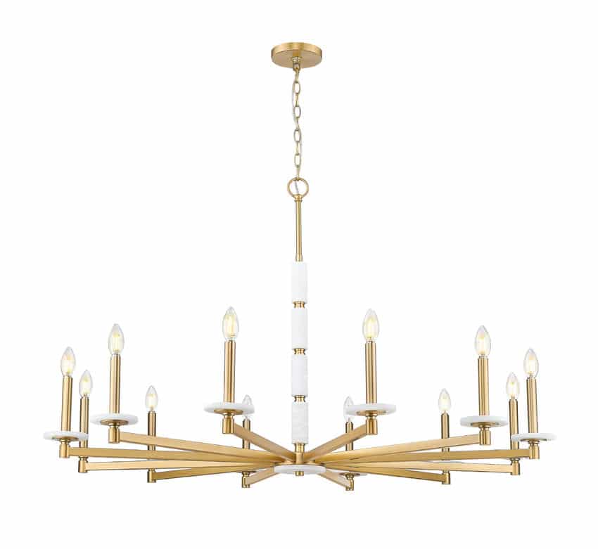 Suspension KADEN en or moderne et albâtre — Z-Lite