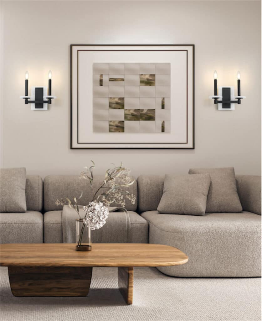 Applique murale KADEN en noir mat et albâtre — Z-Lite