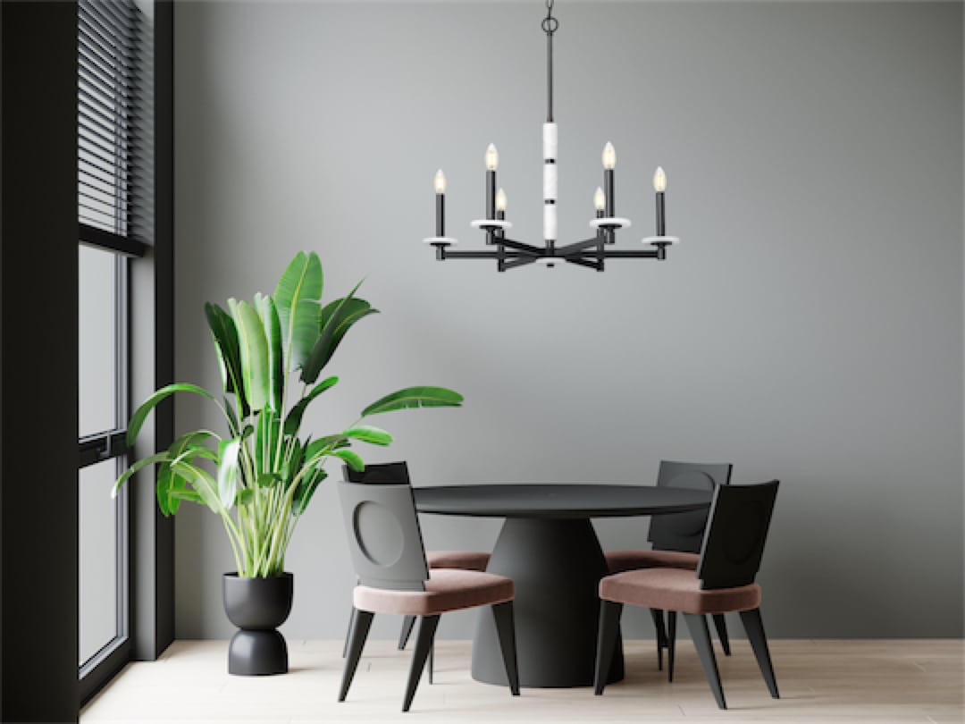 Suspension KADEN en noir mat et albâtre — Z-Lite
