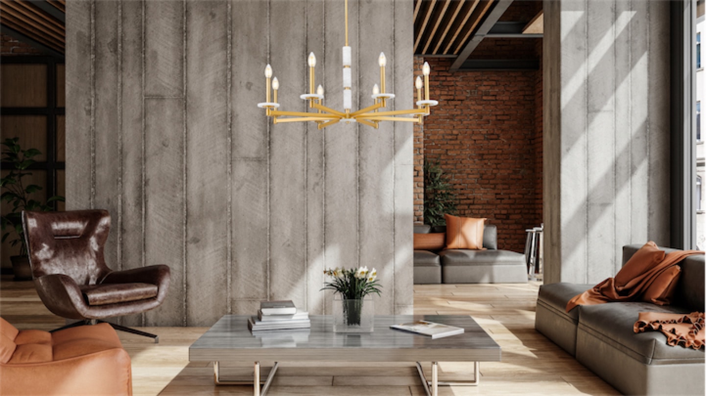 Suspension KADEN en or moderne et albâtre — Z-Lite