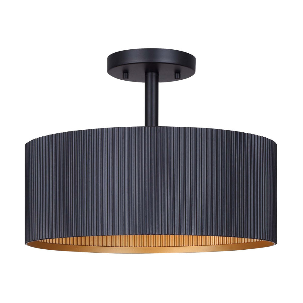 Plafonnier REXTON en noir mat et or peint — Canarm
