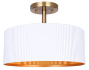 Plafonnier REXTON en blanc mat et or peint — Canarm