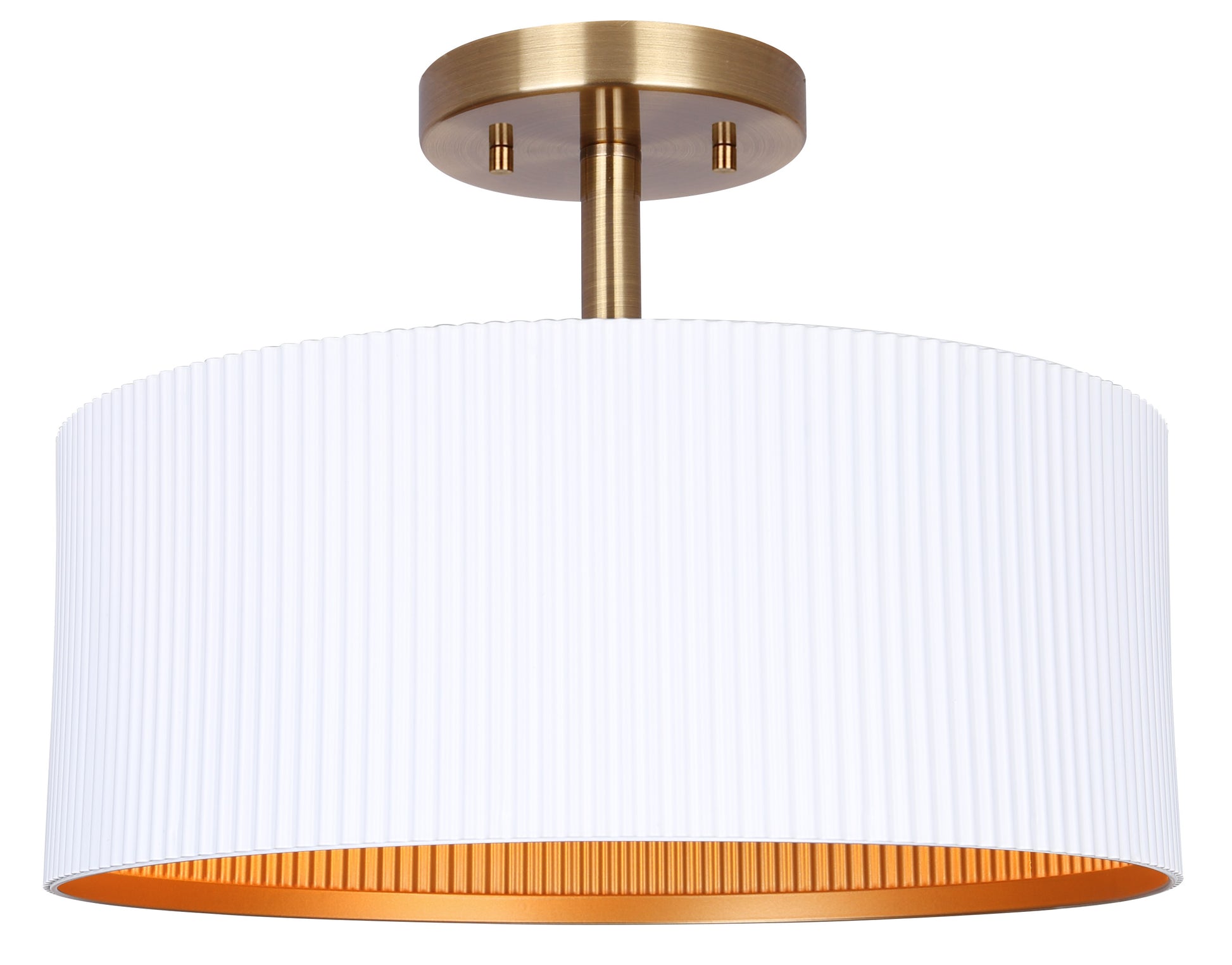 Plafonnier REXTON en blanc mat et or peint — Canarm