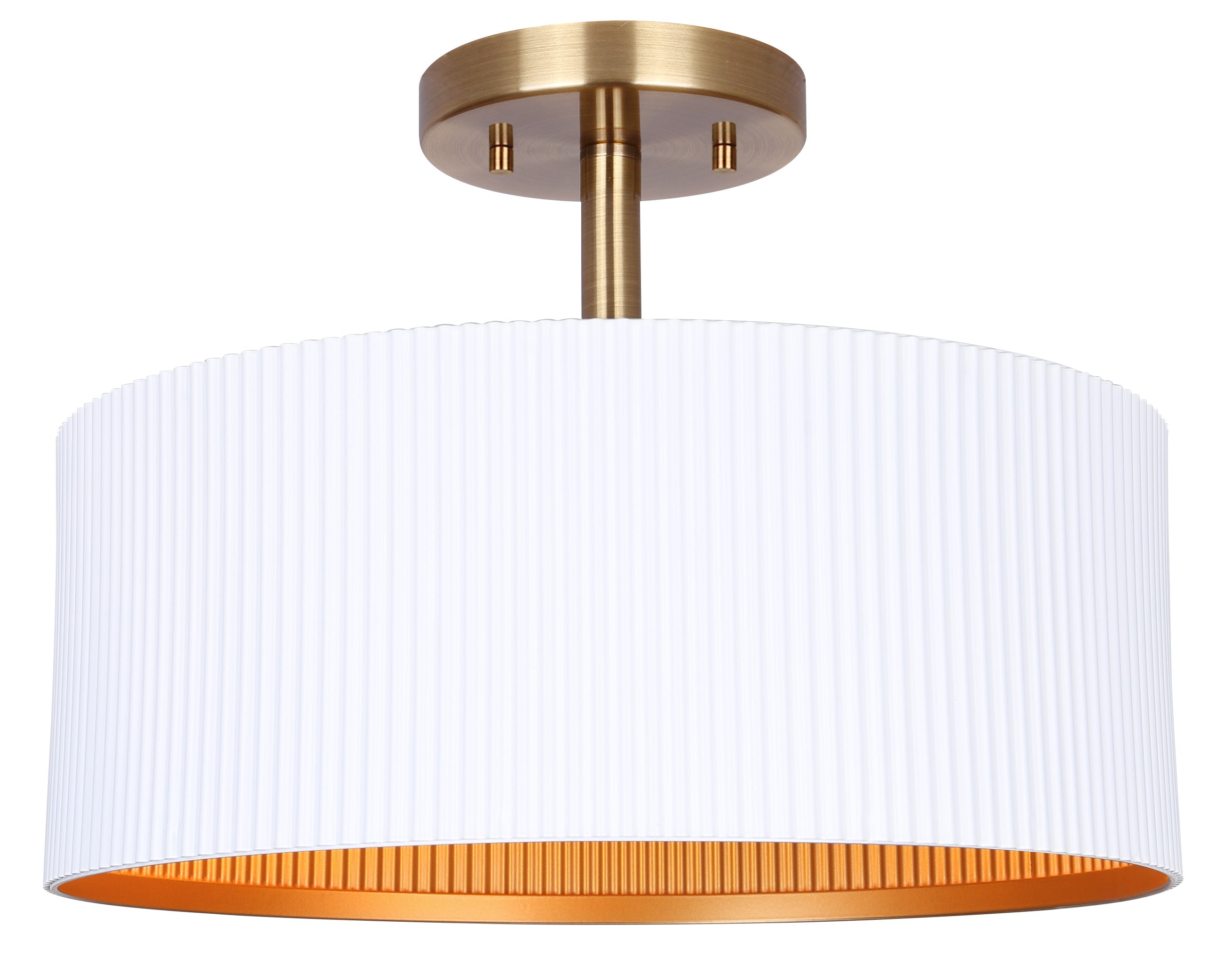 Plafonnier REXTON en blanc mat et or peint — Canarm