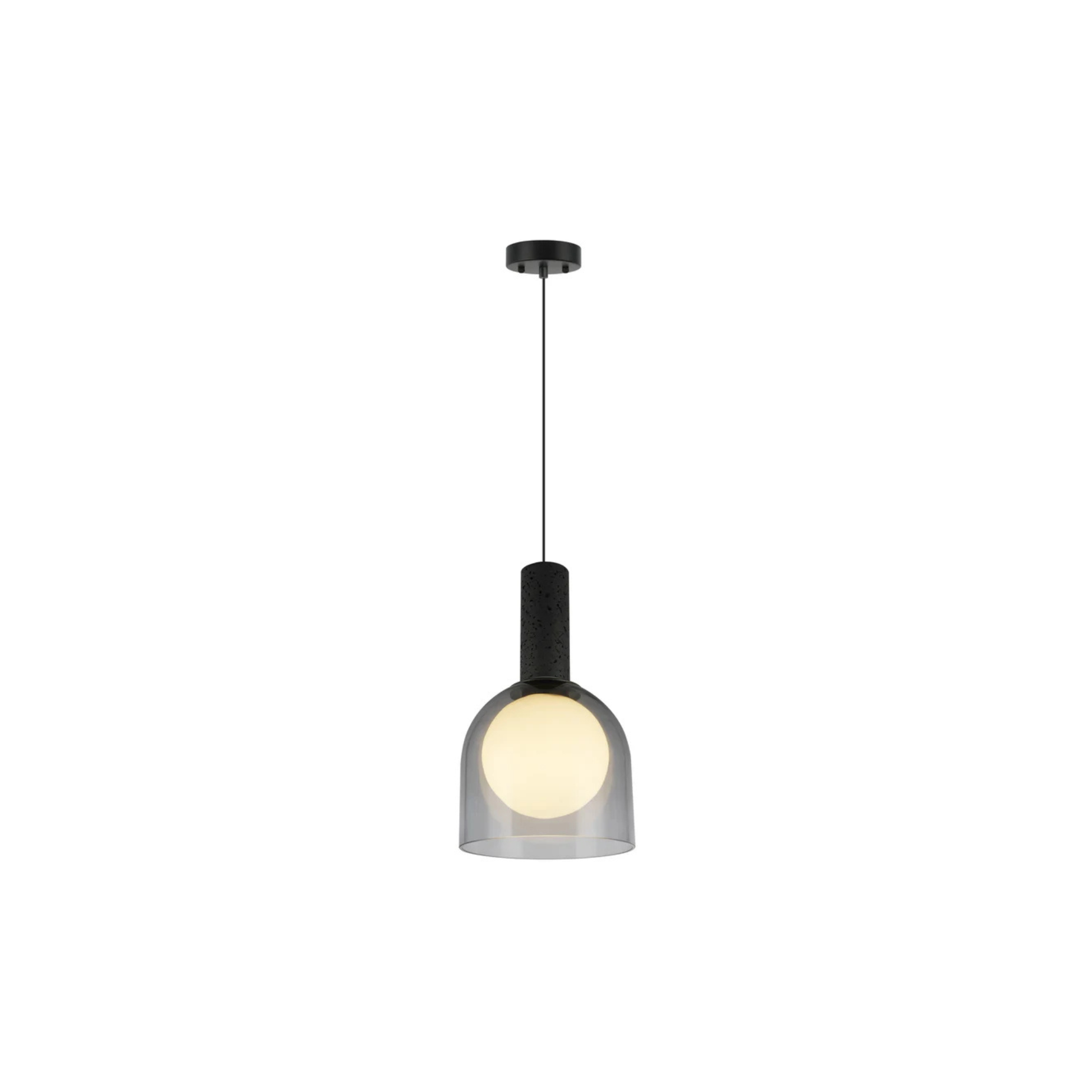 Suspension JUNA en noir et travertin Artcraft — vue supplémentaire
