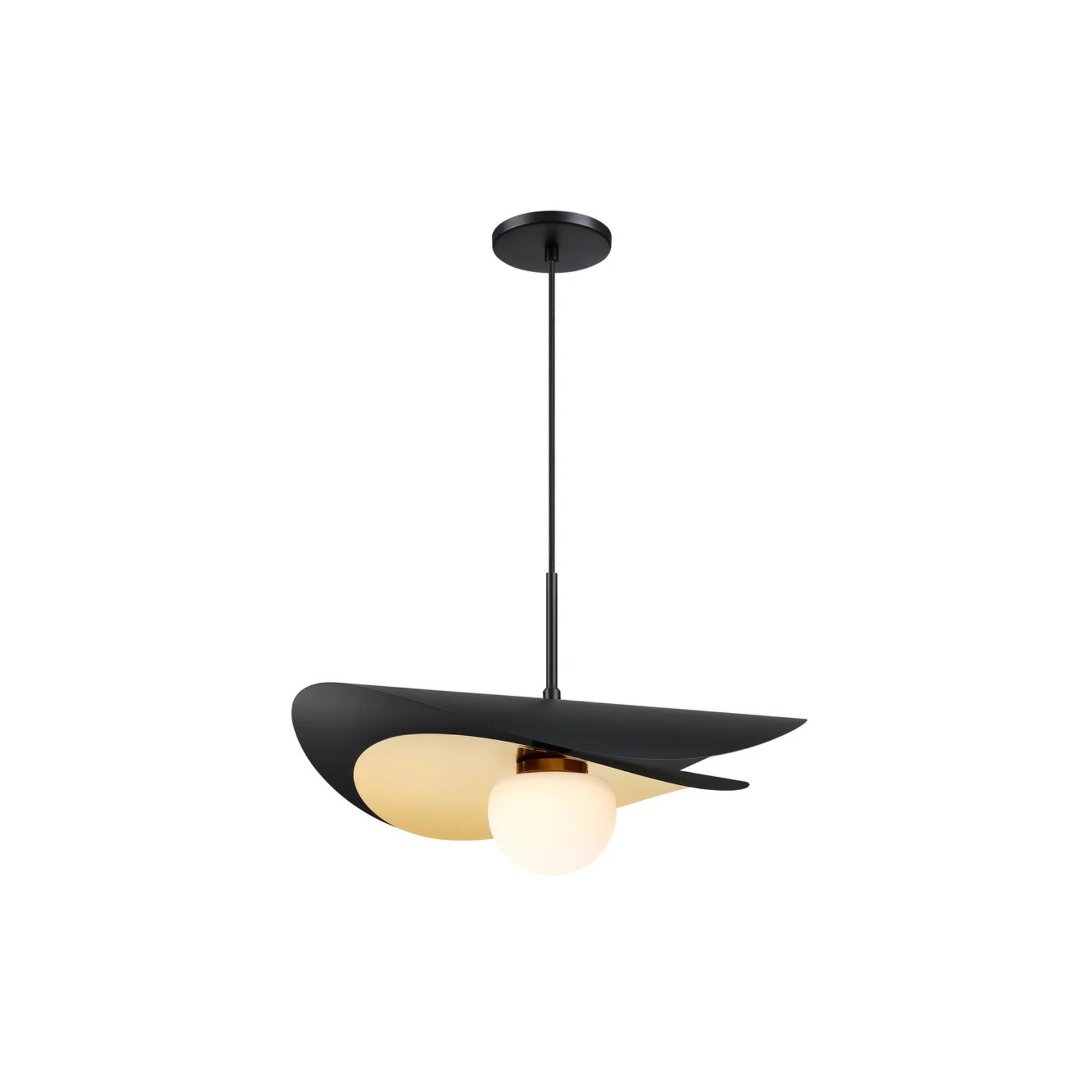 Suspension PAVEN en noir mat et laiton vieilli Dainolite — vue supplémentaire