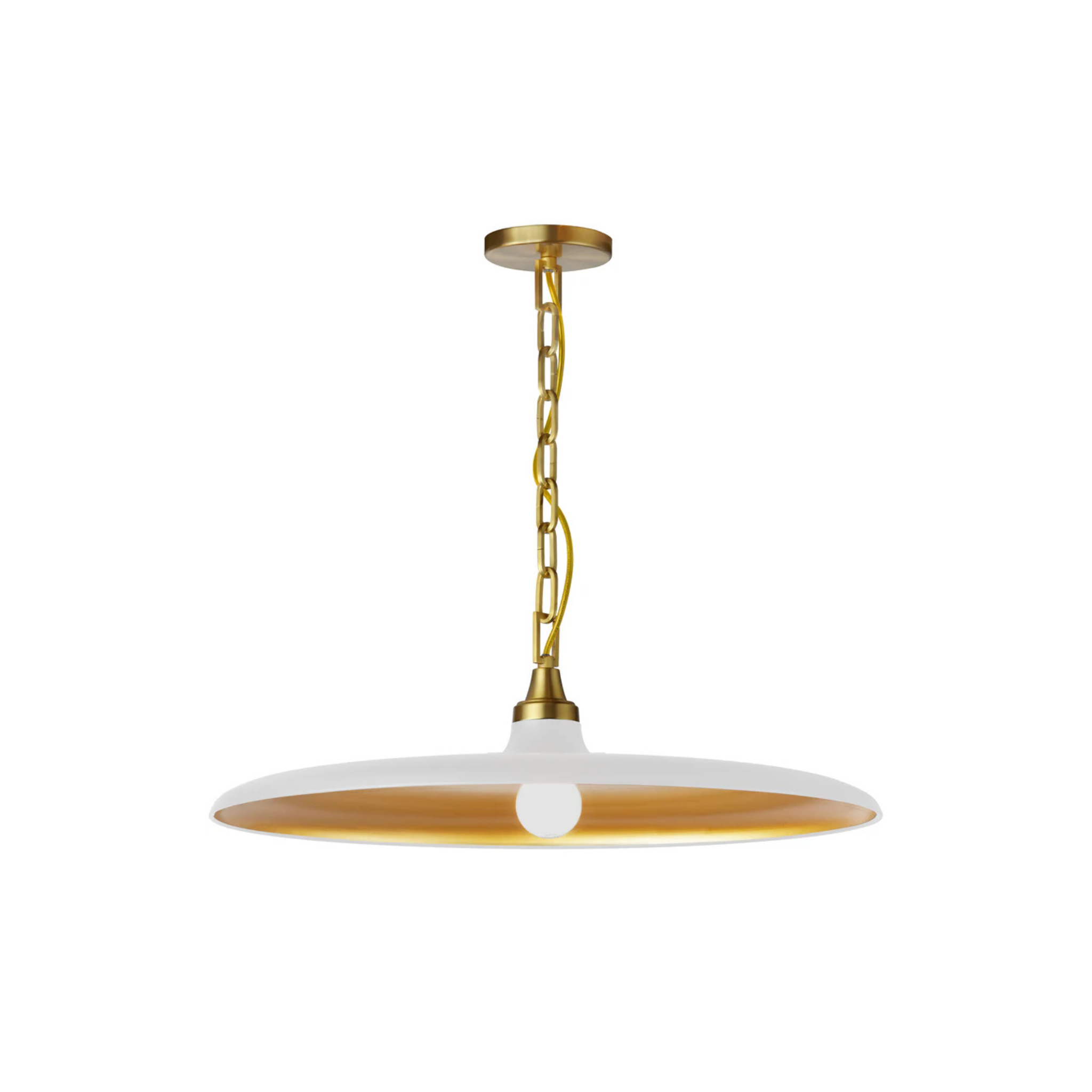 Suspension QUENTIN en blanc mat et laiton vieilli Dainolite — vue supplémentaire