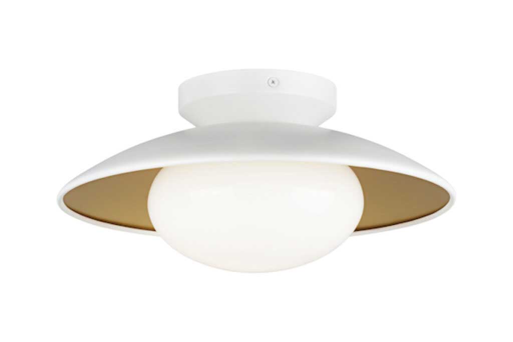 Plafonnier HATLEY en blanc et or — Matteo