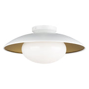 Plafonnier HATLEY en blanc et or — Matteo