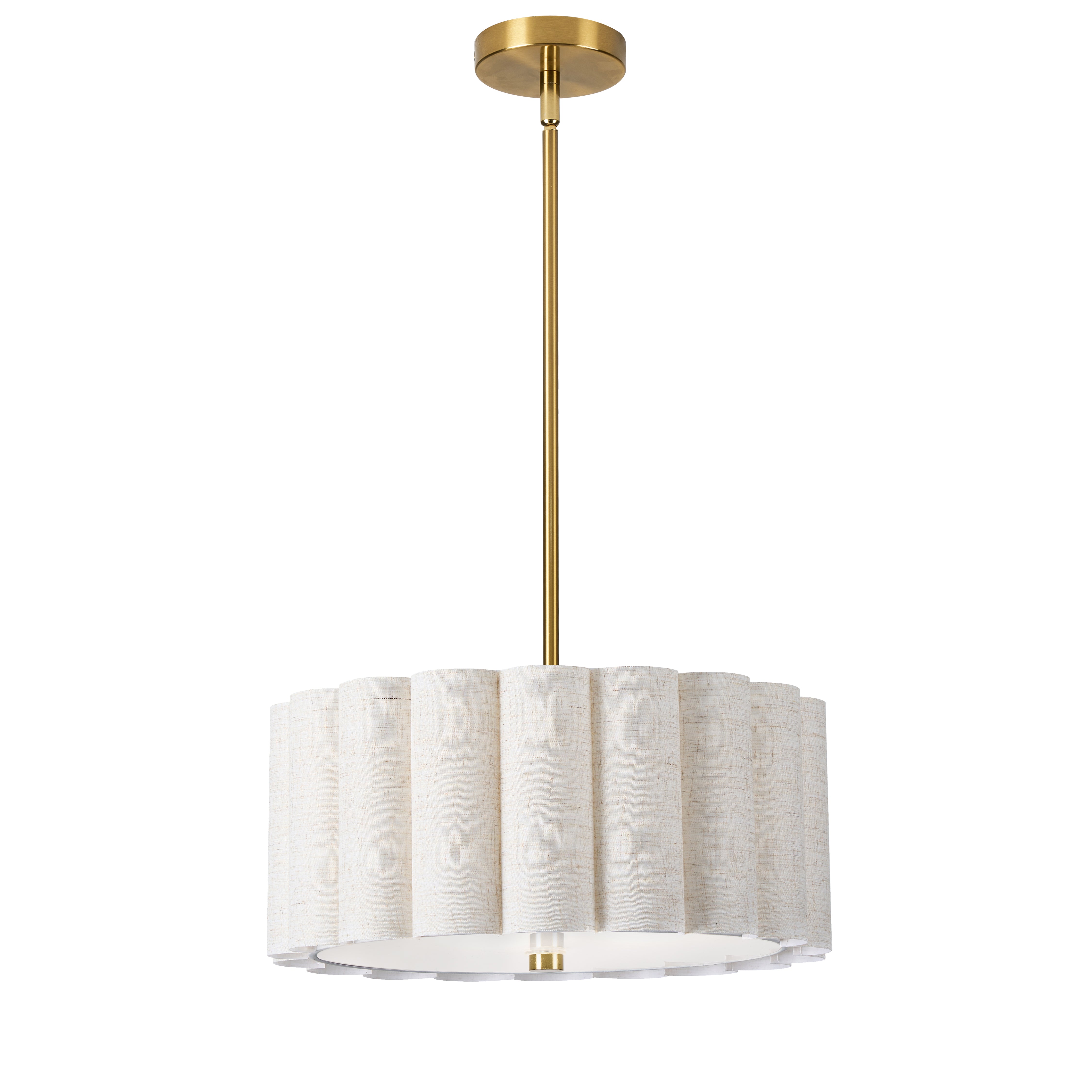 Suspension PACIFICA en laiton vieilli et beige Dainolite — vue supplémentaire