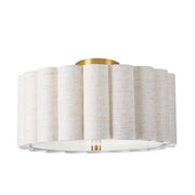 Semi-plafonnier PACIFICA en laiton vieilli et beige Dainolite — vue supplémentaire