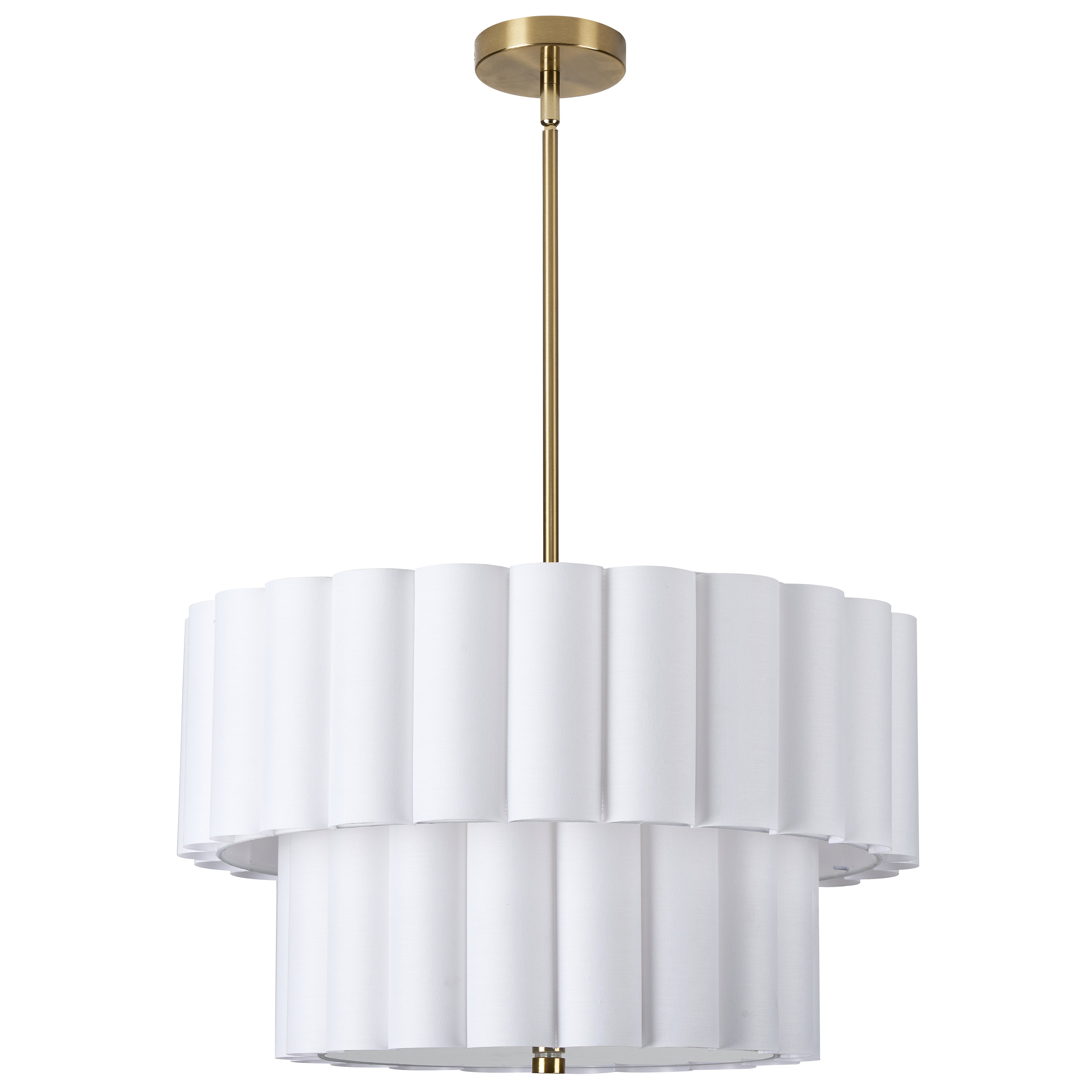 Suspension PACIFICA en laiton vieilli et blanc Dainolite — vue supplémentaire