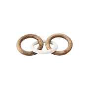 Accessoire décoratif LUSINE en bois de manguier naturel et marbre blanc