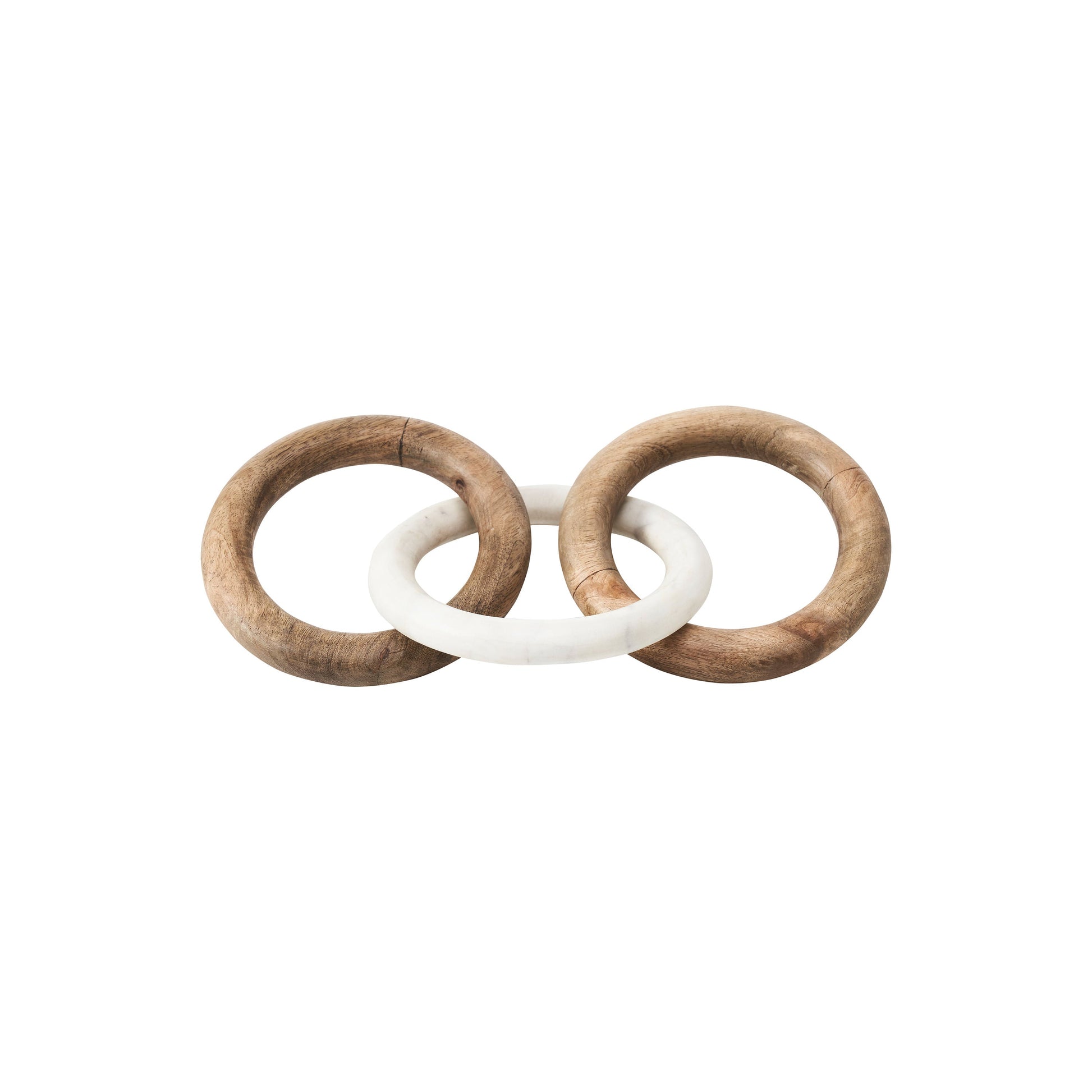 Accessoire décoratif LUSINE en bois de manguier naturel et marbre blanc
