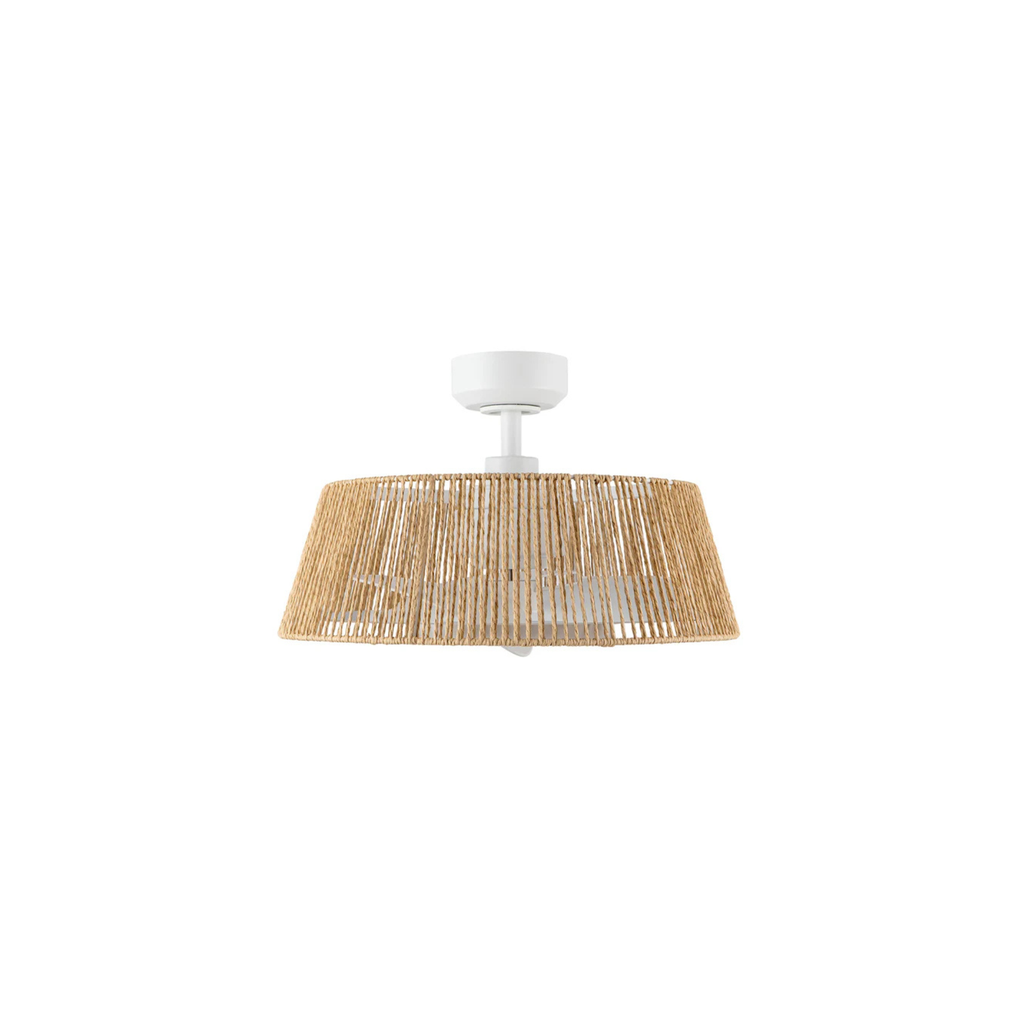 Ventilateur de plafond ISLA en blanc mat et corde tressée Kuzco — vue supplémentaire