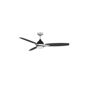 Ventilateur de plafond VELA en noir et nickel satiné