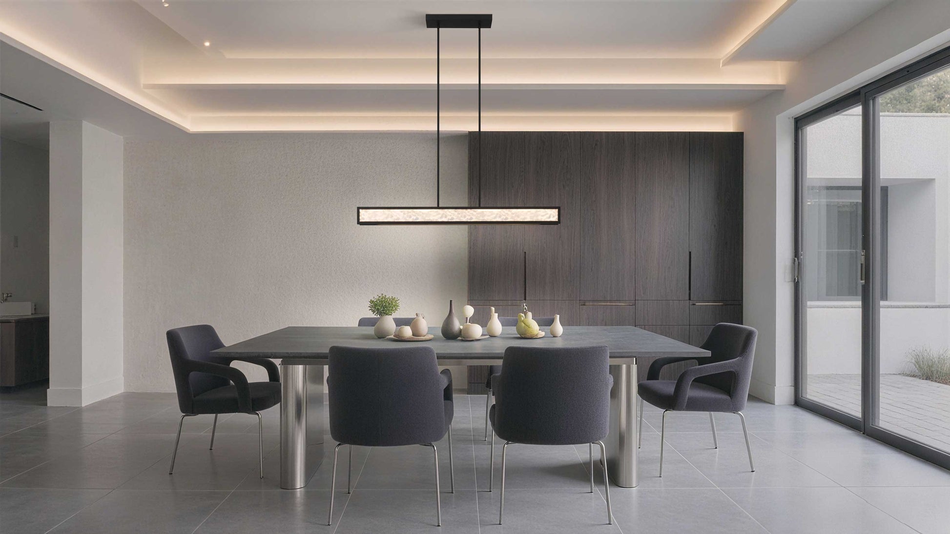 Suspension COURTNEY en noir texturé — 207414A — Luminaire Expert